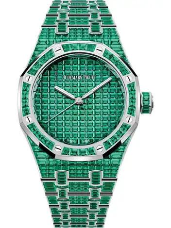 Audemars Piguet Selfwinding Emerald \x2250ᵀᴴ Anniversary\x22, 18-carat white gold · 37 mm 15554BC.EE.1274BC.01
