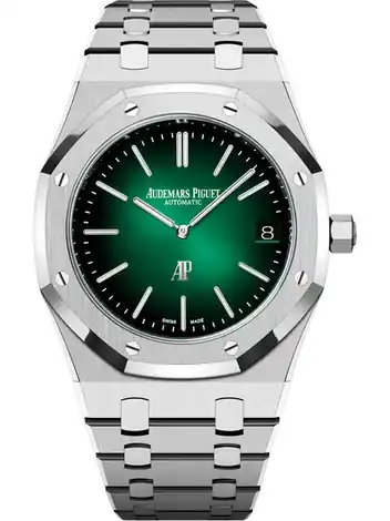 Audemars Piguet \x22Jumbo\x22 Extra-Thin \x2250ᵀᴴ Anniversary\x22, Platinum · 39 mm 16202PT.OO.1240PT.01