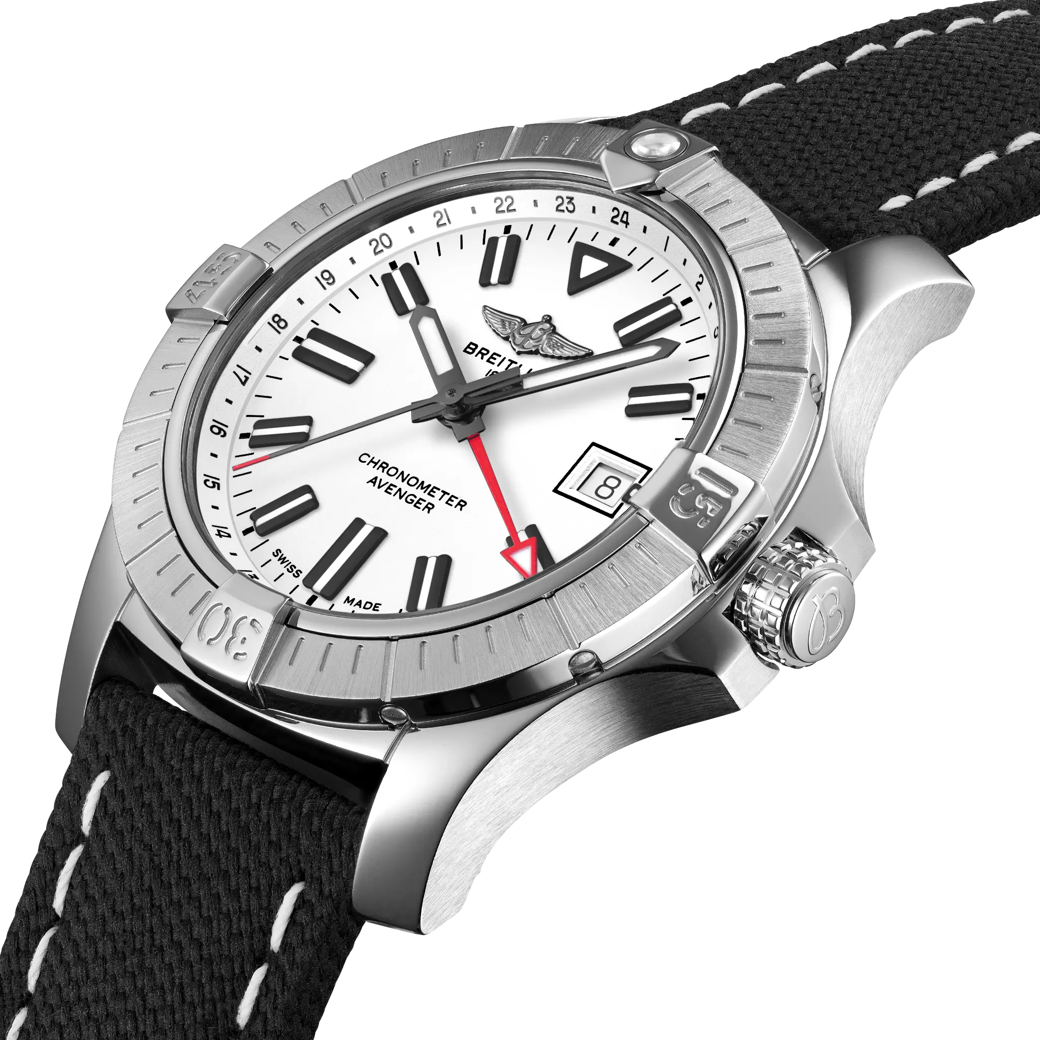 Breitling Avenger Automatic GMT 43, Stainless steel · 43 mm · White A32397101A1X1