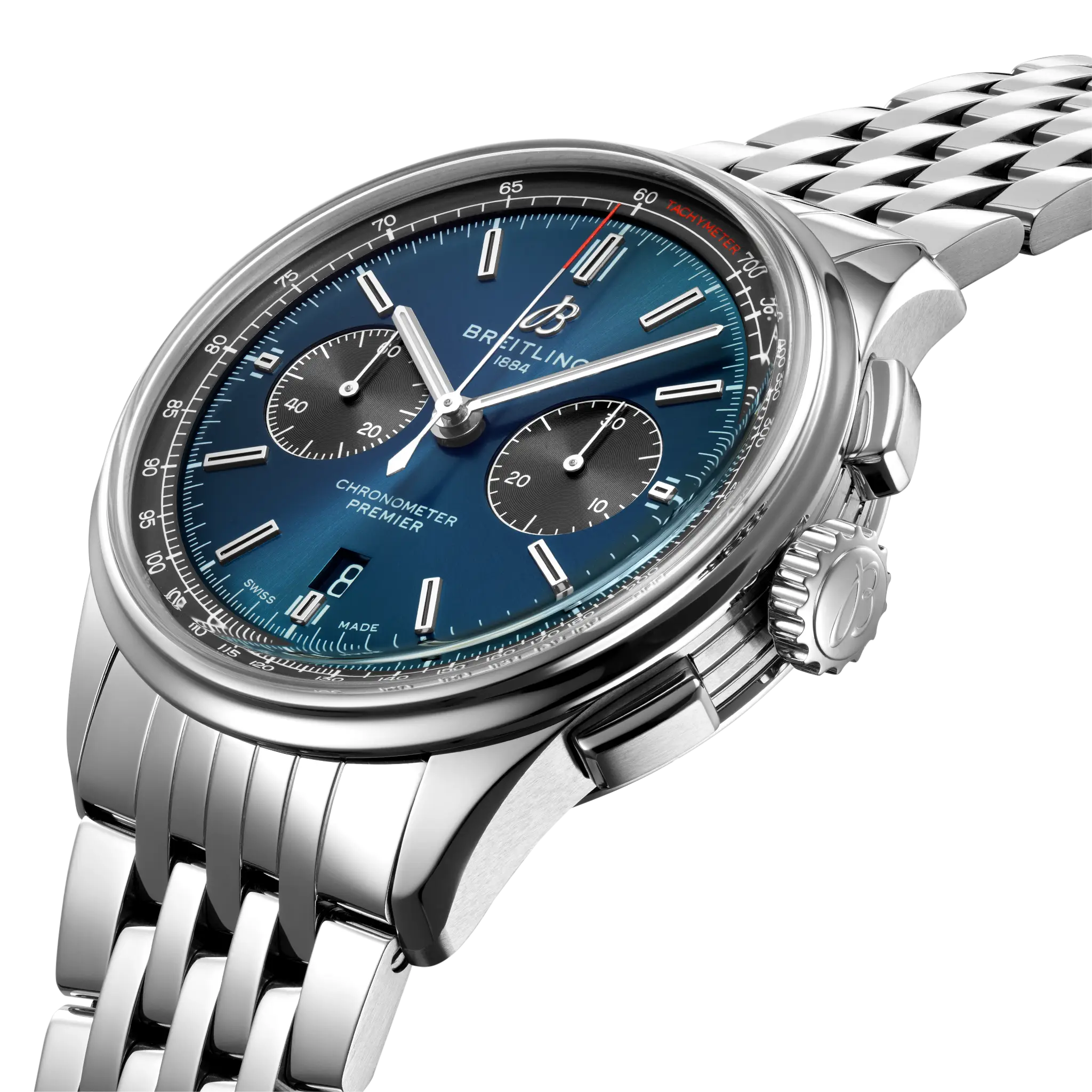 Breitling Premier B01 Chronograph 42, Stainless steel · 42 mm · Blue AB0118A61C1A1