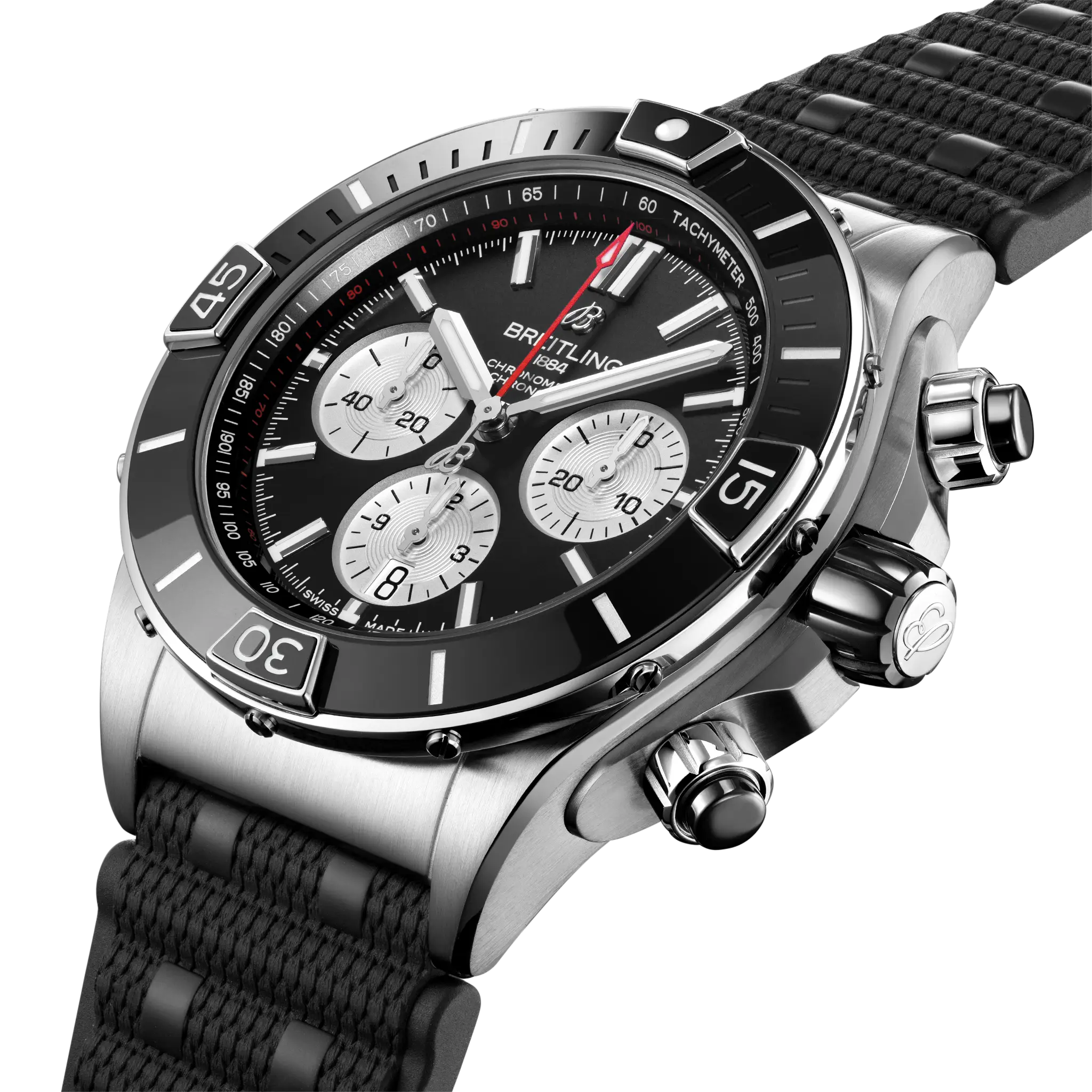 Breitling Super Chronomat B01 44, Stainless steel · 44 mm · Black AB0136251B1S1