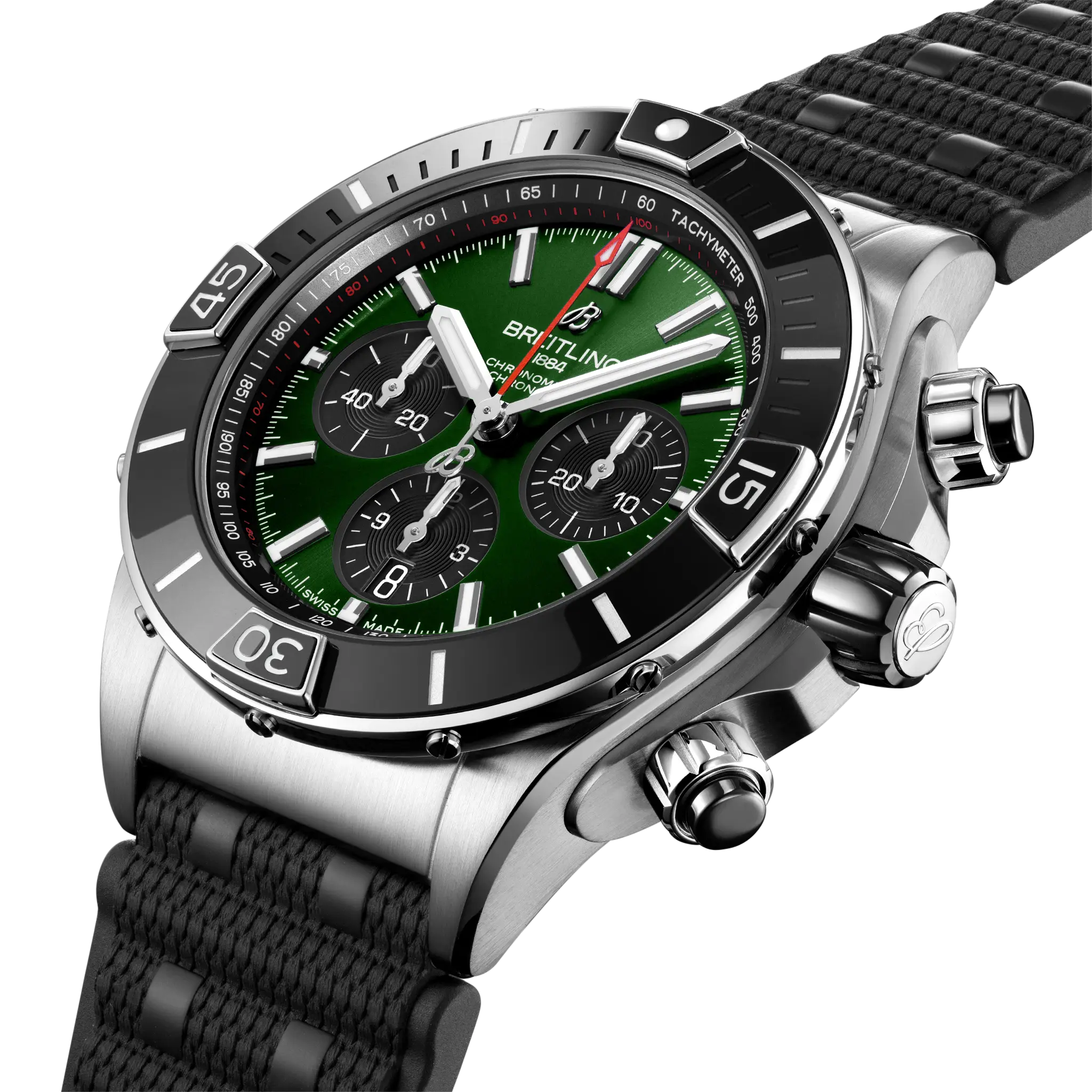 Breitling Super Chronomat B01 44, Stainless steel · 44 mm · Green AB0136251L1S1