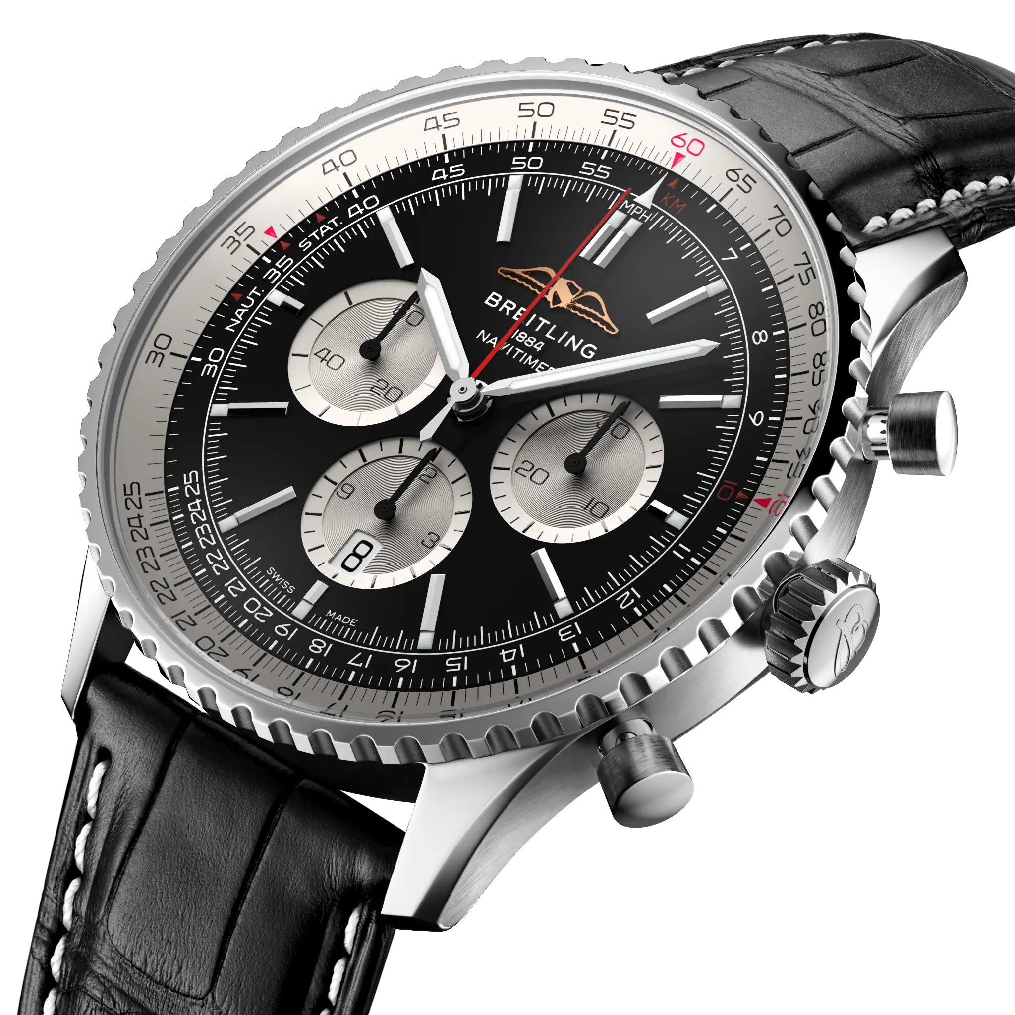 Breitling Navitimer B01 Chronograph 46, Stainless steel · 46 mm · Black AB0137211B1P1