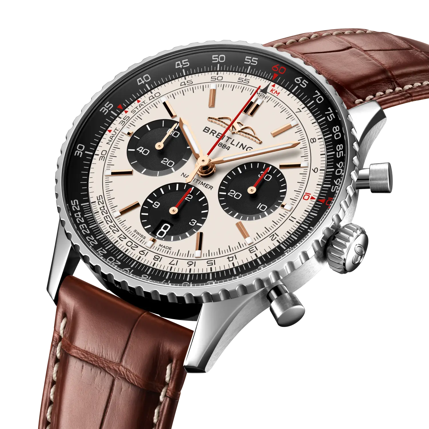 Breitling Navitimer B01 Chronograph 43, Stainless steel · 43 mm · Silver AB01381E1G1P1