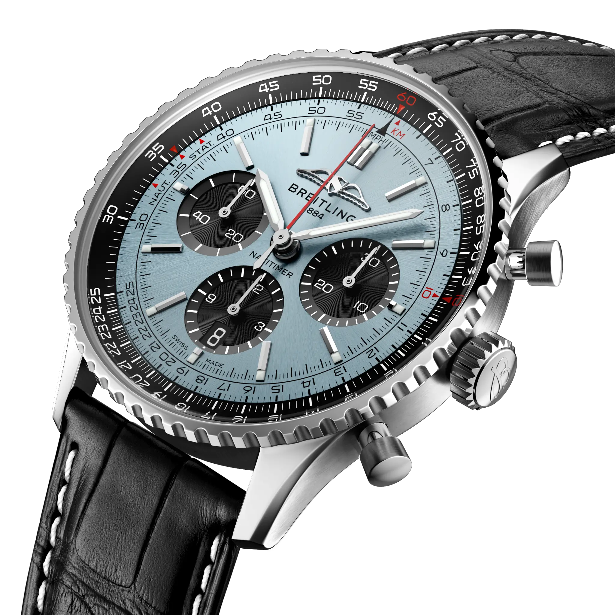 Breitling Navitimer B01 Chronograph 43, Stainless steel · 43 mm · Ice blue AB0138241C1P1