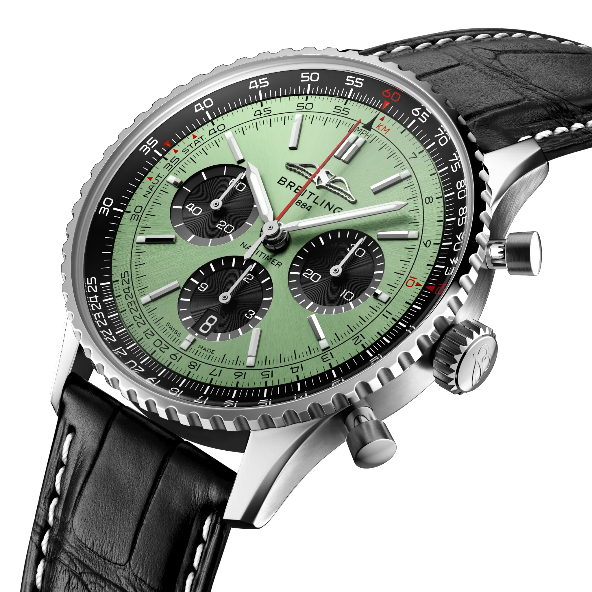 Breitling Navitimer B01 Chronograph 43, Stainless steel · 43 mm · Mint green AB0138241L1P1