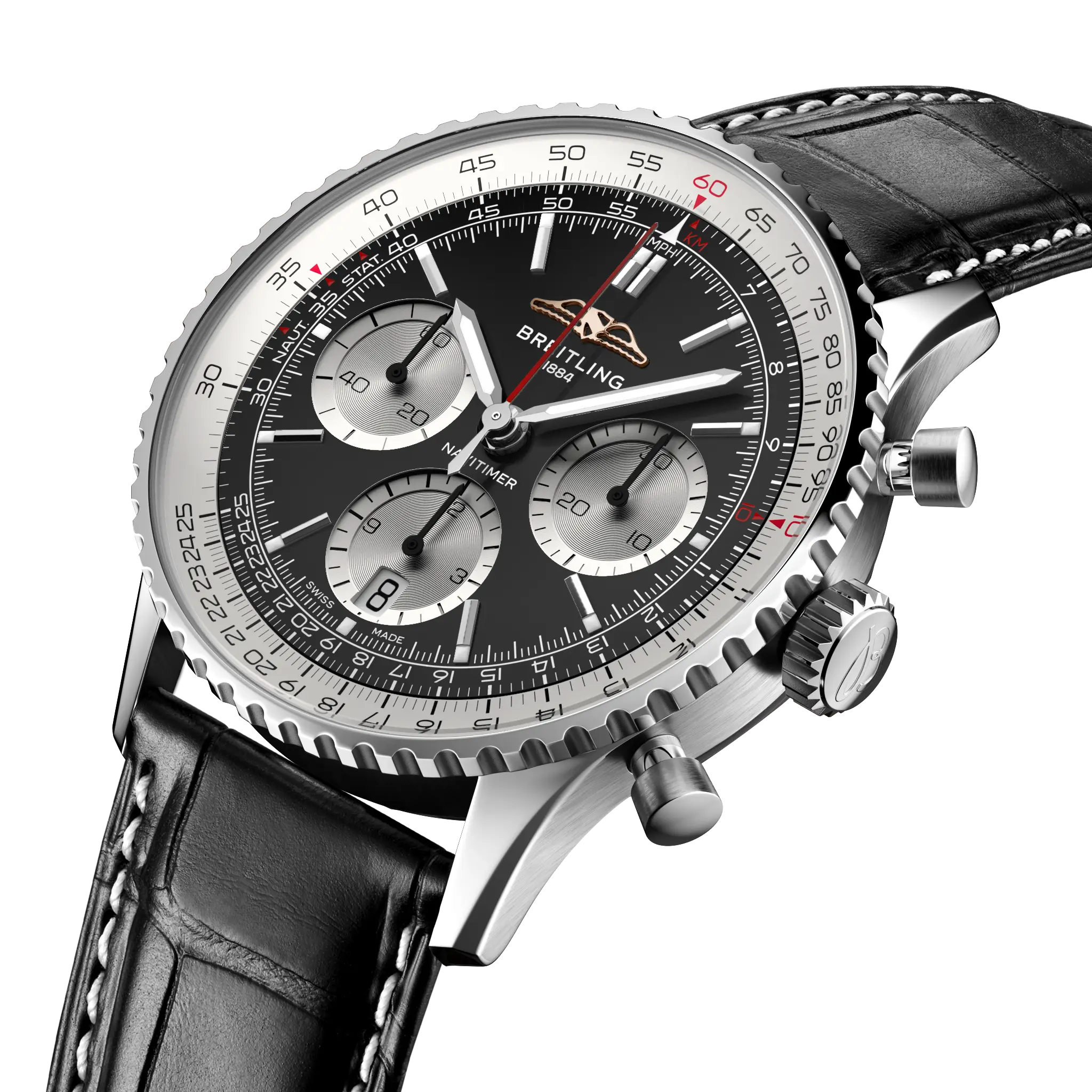 Breitling Navitimer B01 Chronograph 41, Stainless steel · 41 mm · Black AB0139211B1P1