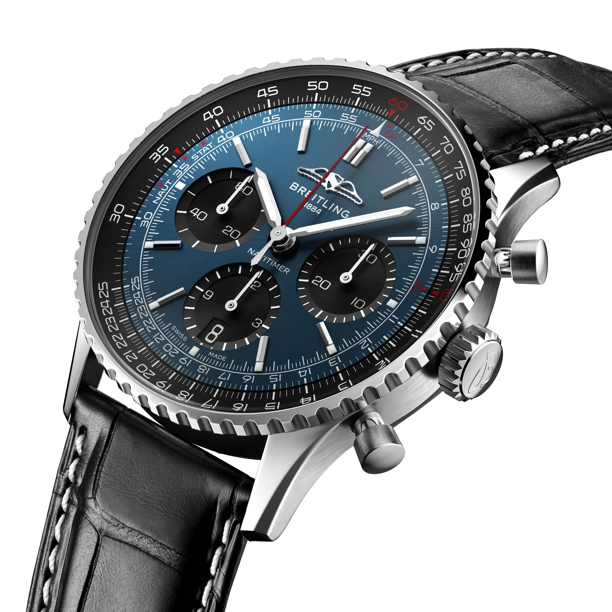 Breitling Navitimer B01 Chronograph 41, Stainless steel · 41 mm · Blue AB0139241C1P1