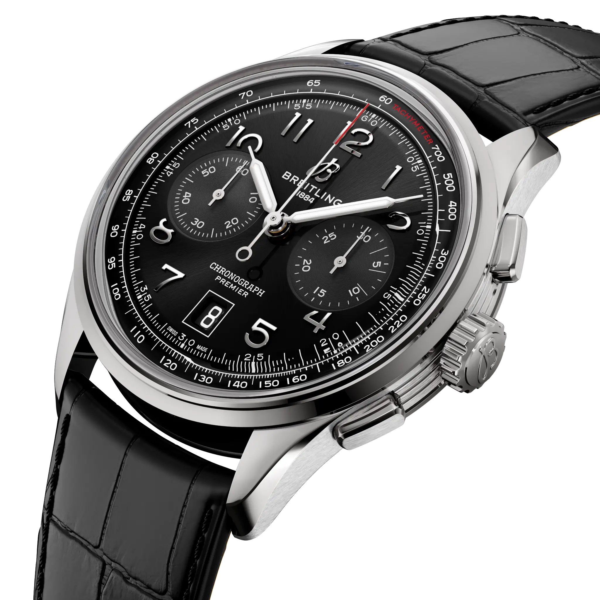 Breitling Premier B01 Chronograph 42, Stainless steel · 42 mm · Black AB0145221B1P2