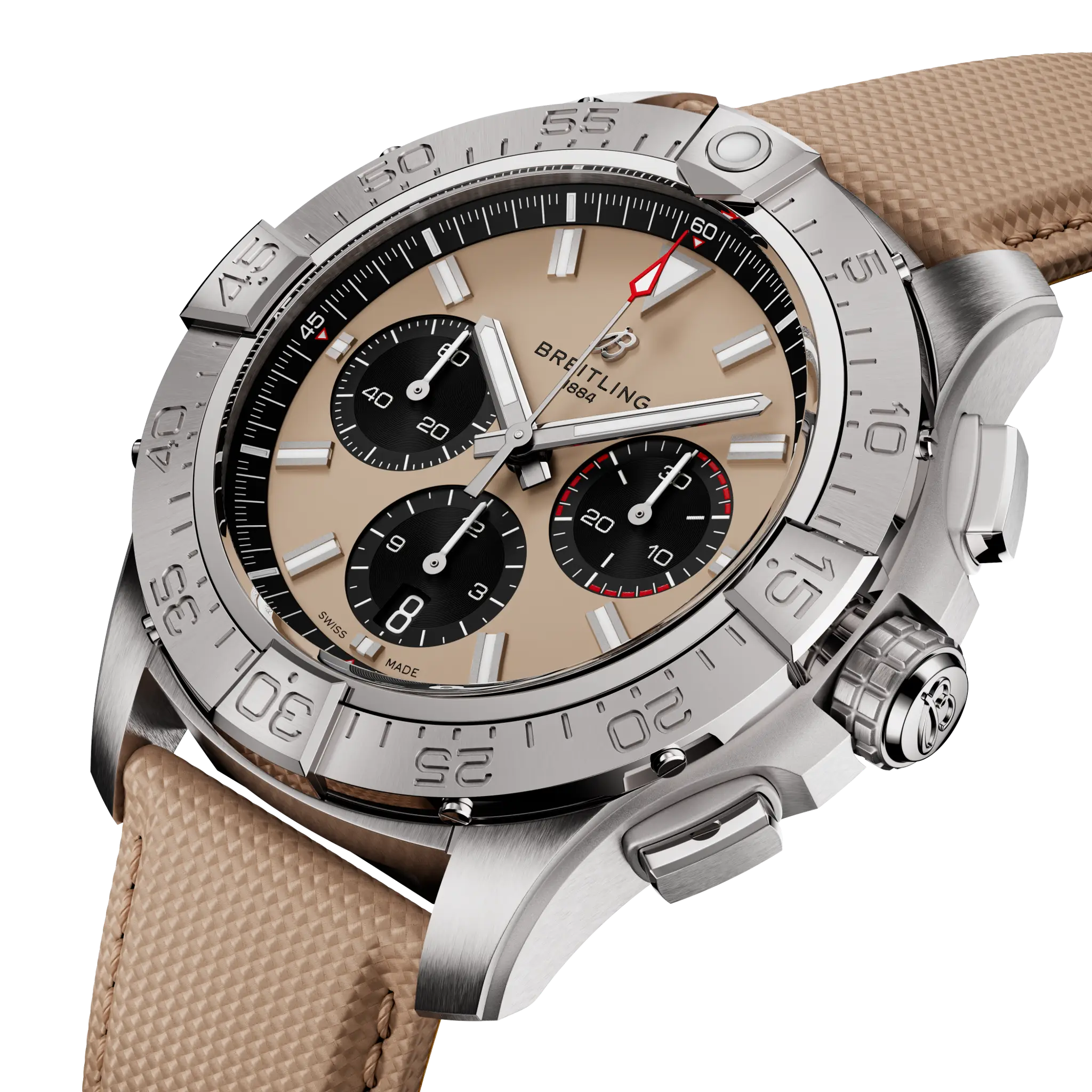 Breitling Avenger B01 Chronograph 44, Stainless steel · 44 mm · Beige AB0147101A1X1
