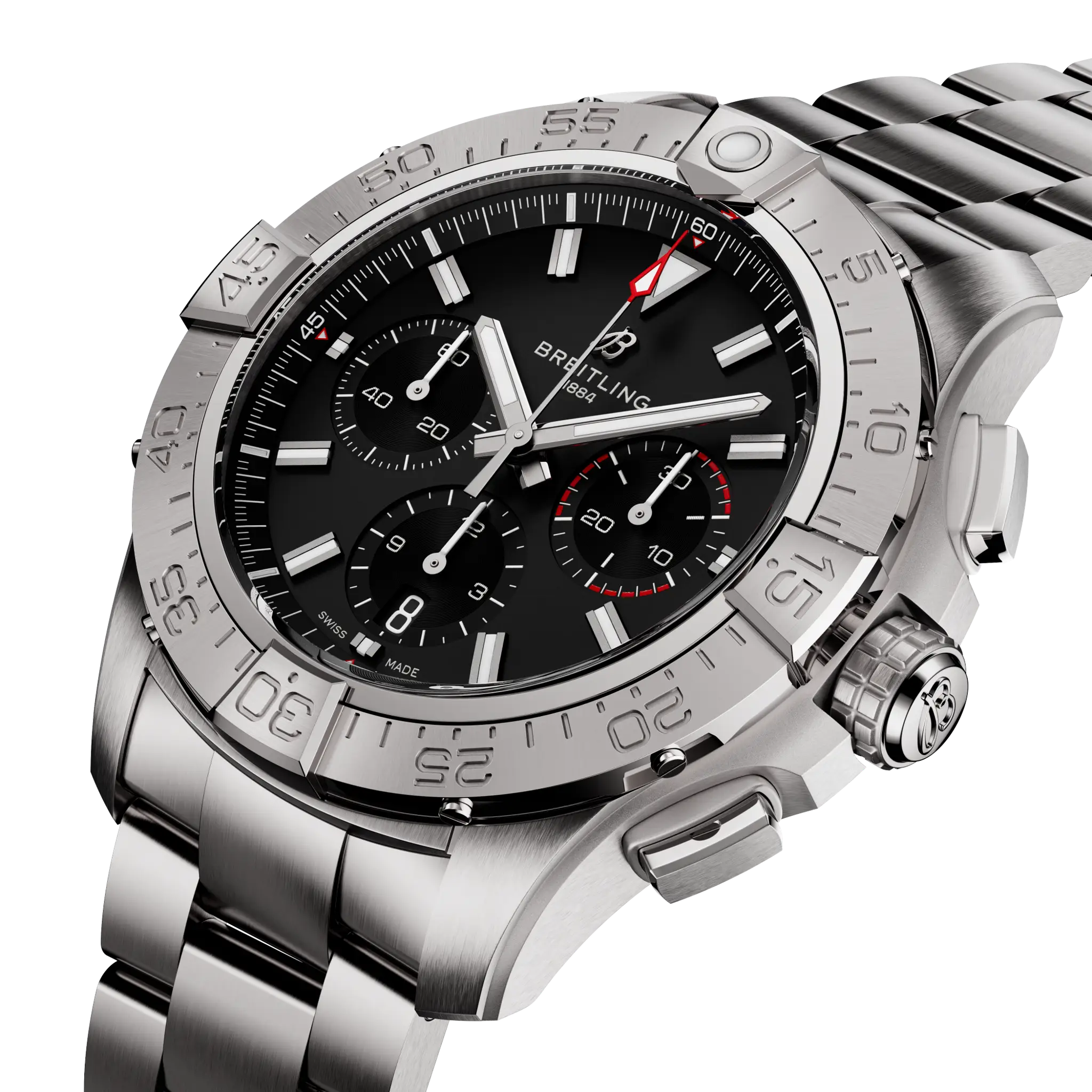 Breitling Avenger B01 Chronograph 44, Stainless steel · 44 mm · Black AB0147101B1A1
