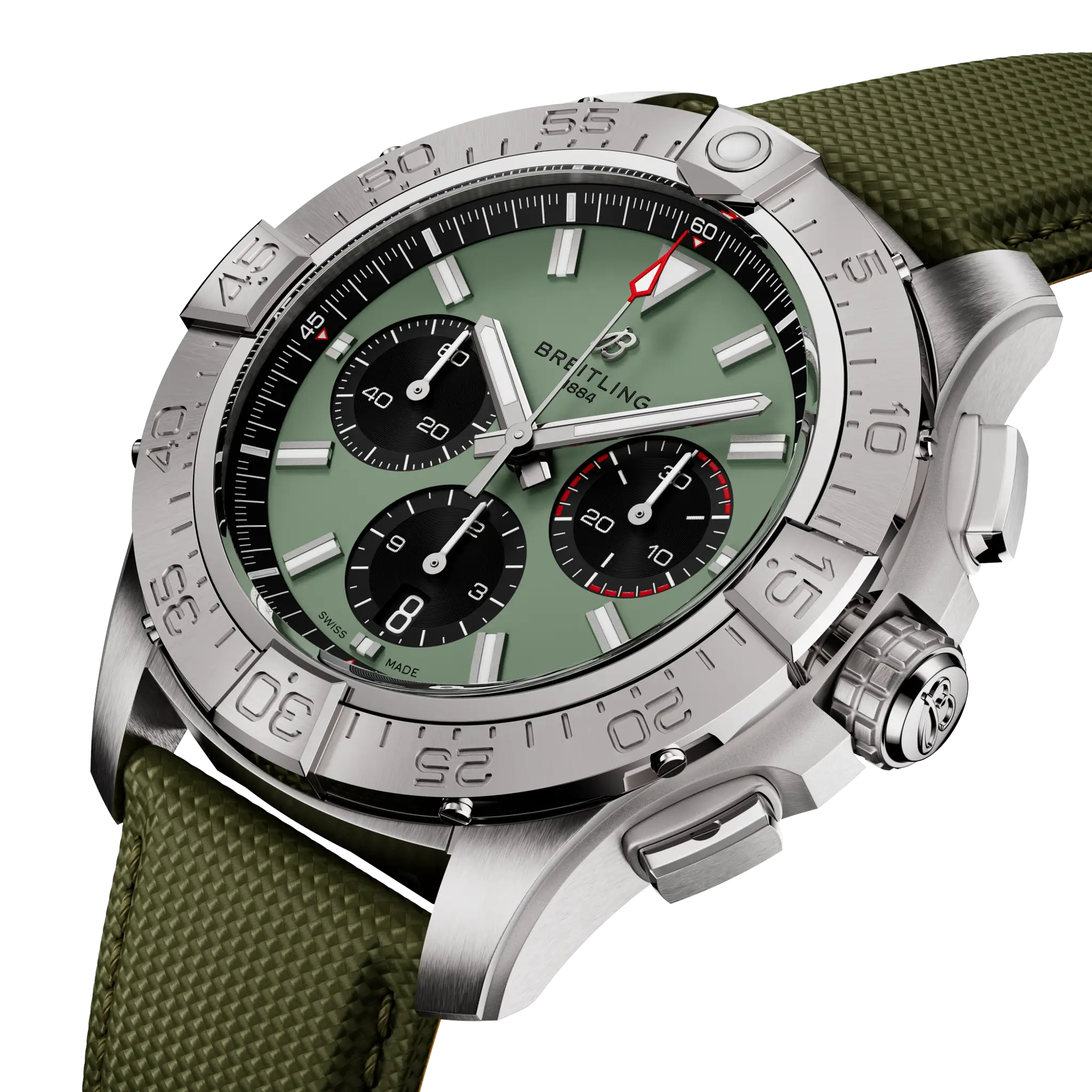 Breitling Avenger B01 Chronograph 44, Stainless steel · 44 mm · Green AB0147101L1X1