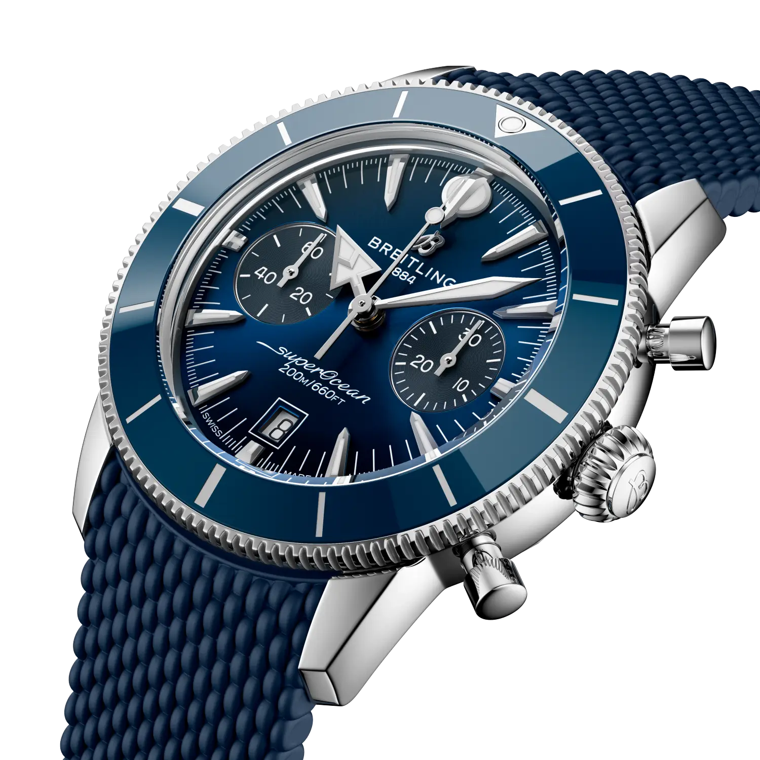Breitling Superocean Heritage B01 Chronograph 42, Stainless steel · 42 mm · Blue AB0156161C1S1