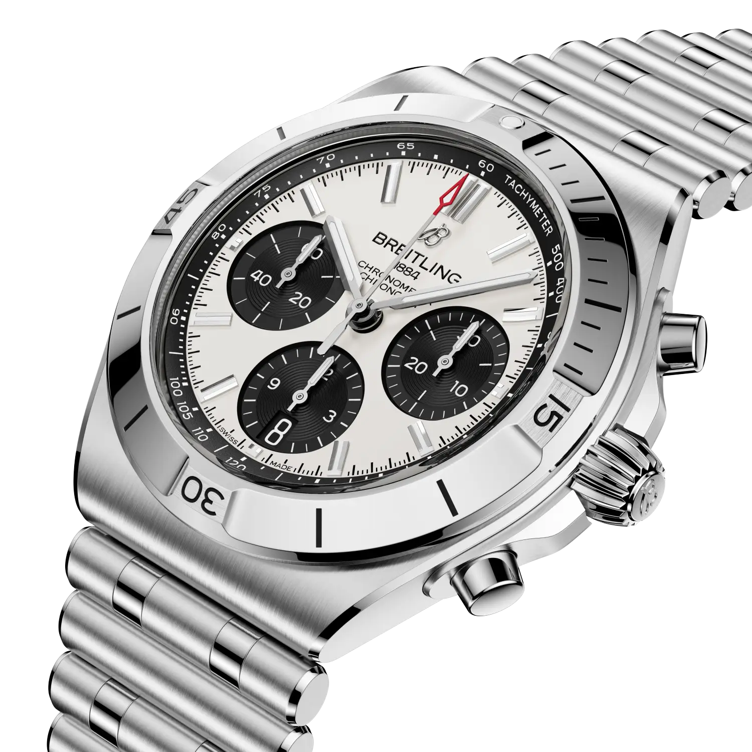Breitling Chronomat B01 Chronograph 42, Stainless steel · 42 mm · White AB0158101A1A1