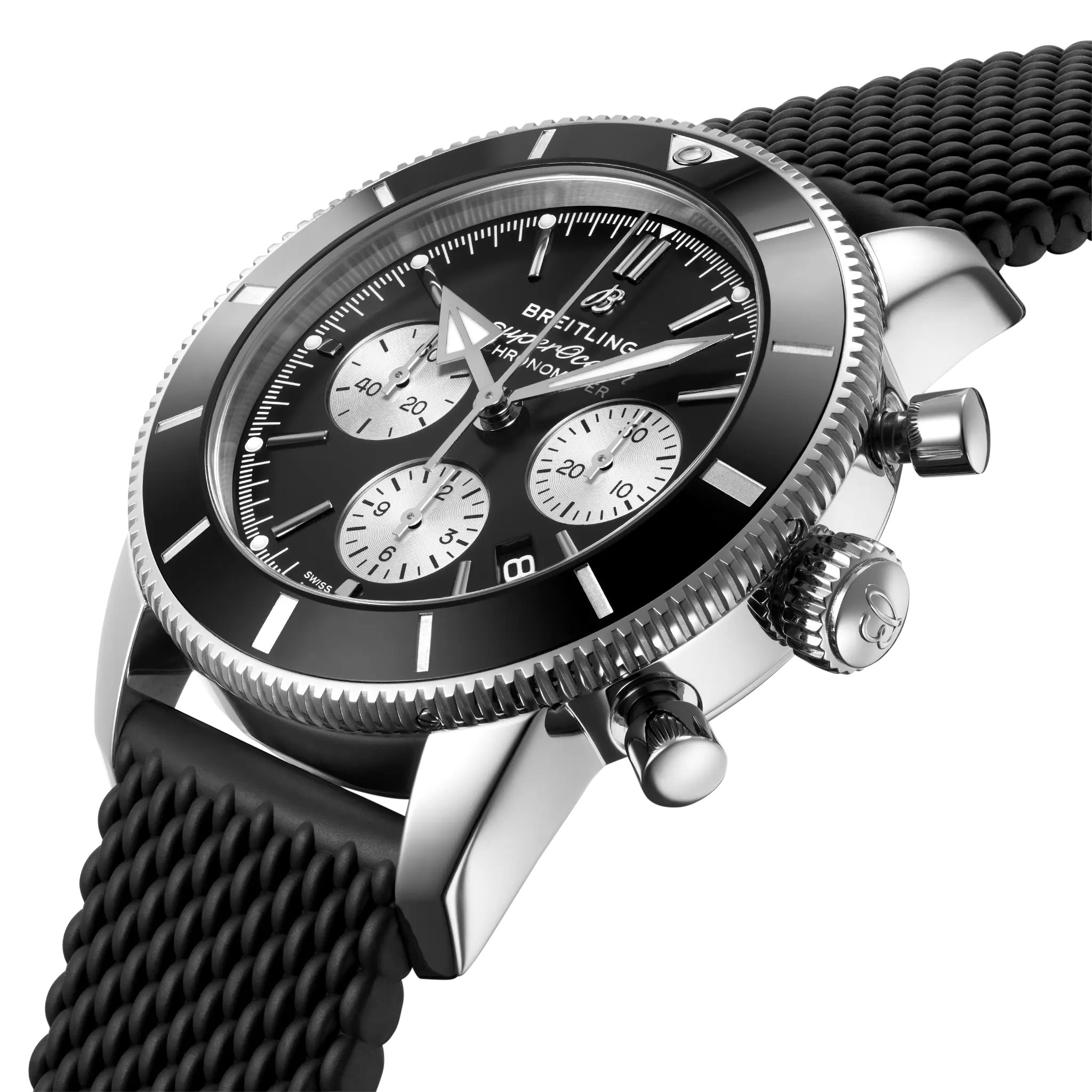Breitling Superocean Heritage B01 Chronograph 44, Stainless steel · 44 mm · Black AB0162121B1S1