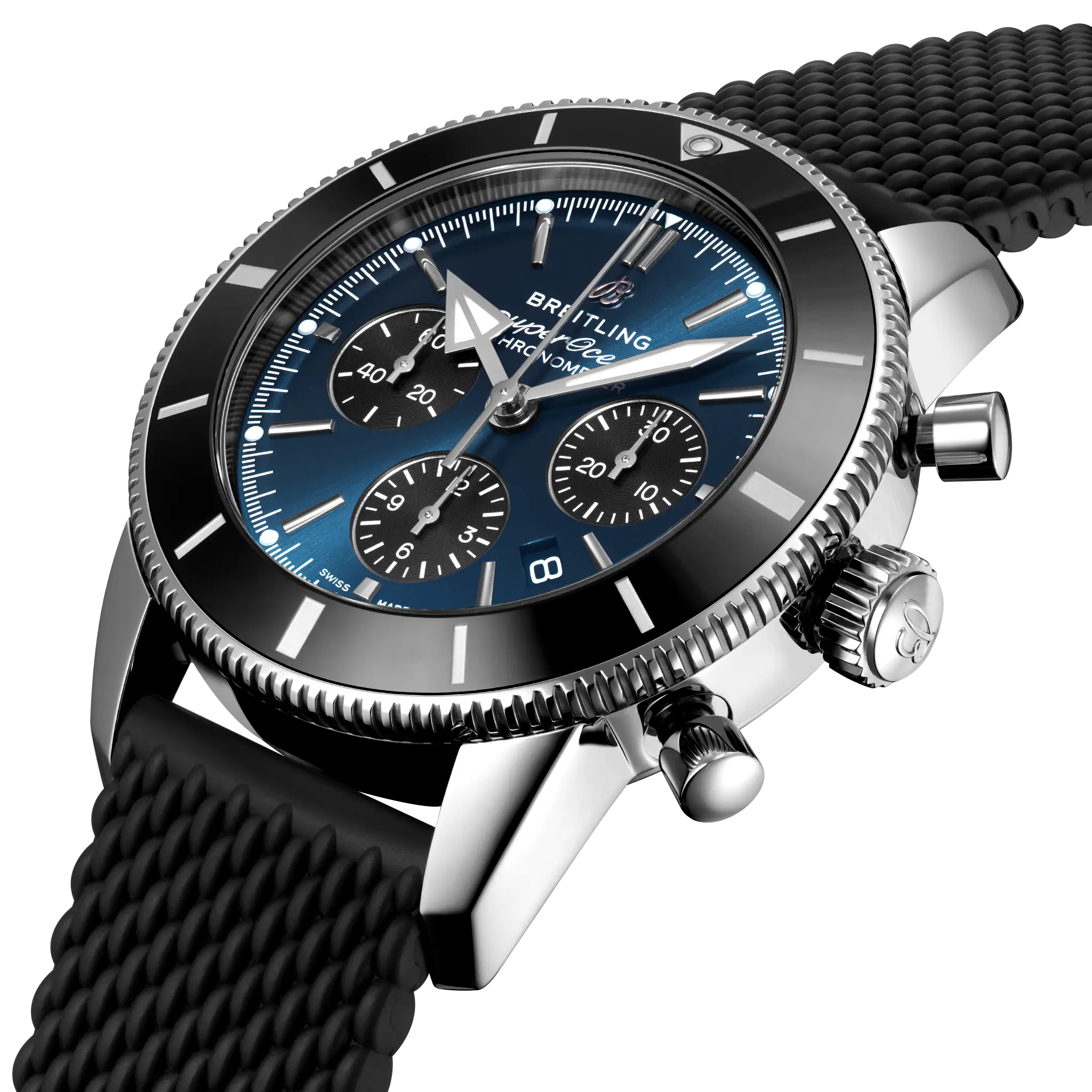 Breitling Superocean Heritage B01 Chronograph 44, Stainless steel · 44 mm · Blue AB0162121C1S1