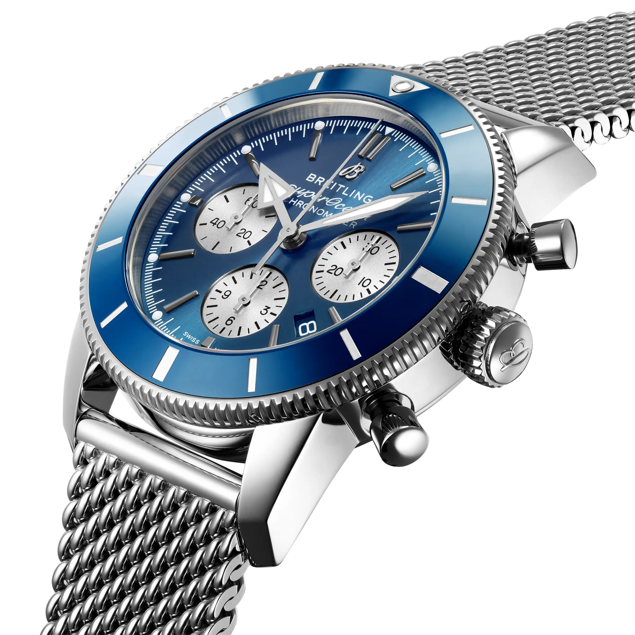 Breitling Superocean Heritage B01 Chronograph 44, Stainless steel · 44 mm · Blue AB0162161C1A1