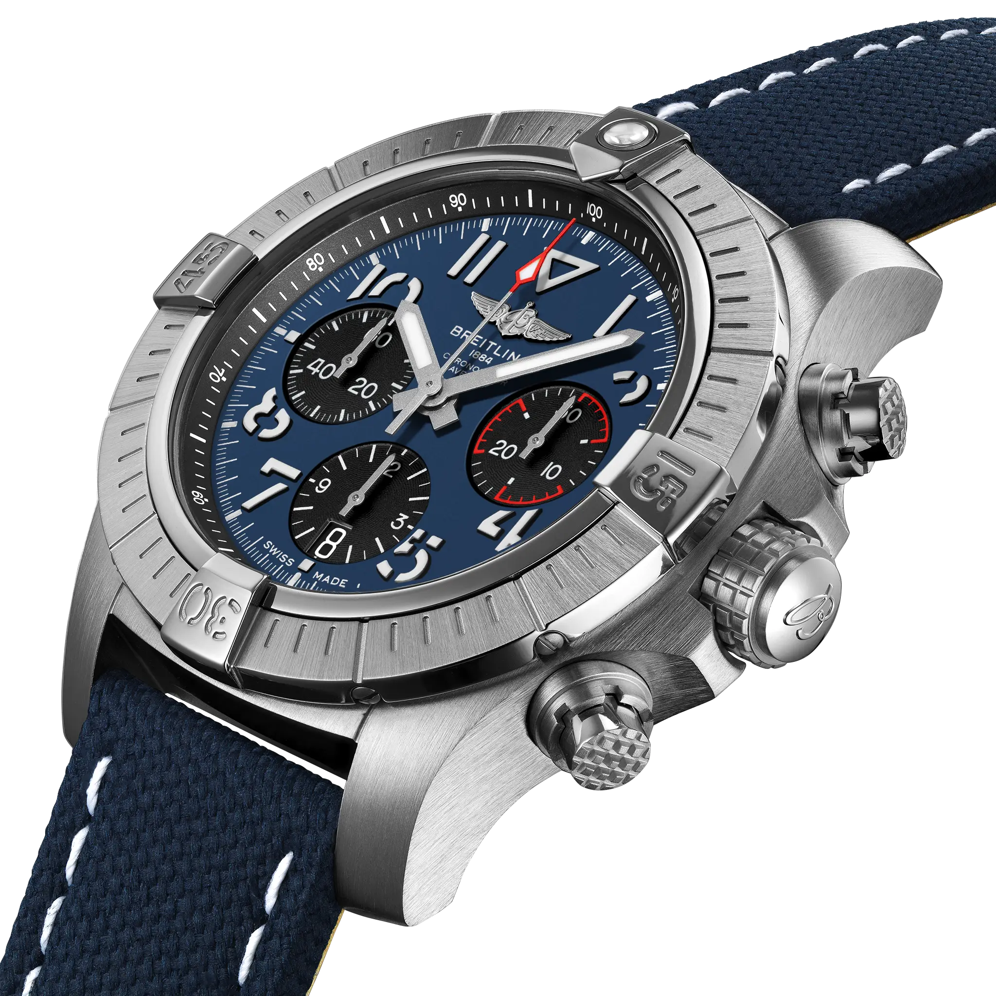 Breitling Avenger B01 Chronograph 45, Stainless steel · 45 mm · Blue AB01821A1C1X1