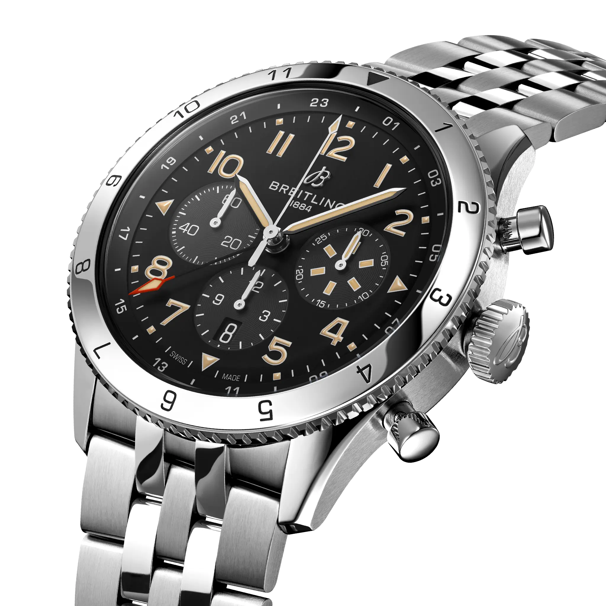 Breitling Super AVI B04 Chronograph GMT 46 P-51 Mustang, Stainless steel · 46 mm · Black AB04453A1B1A1