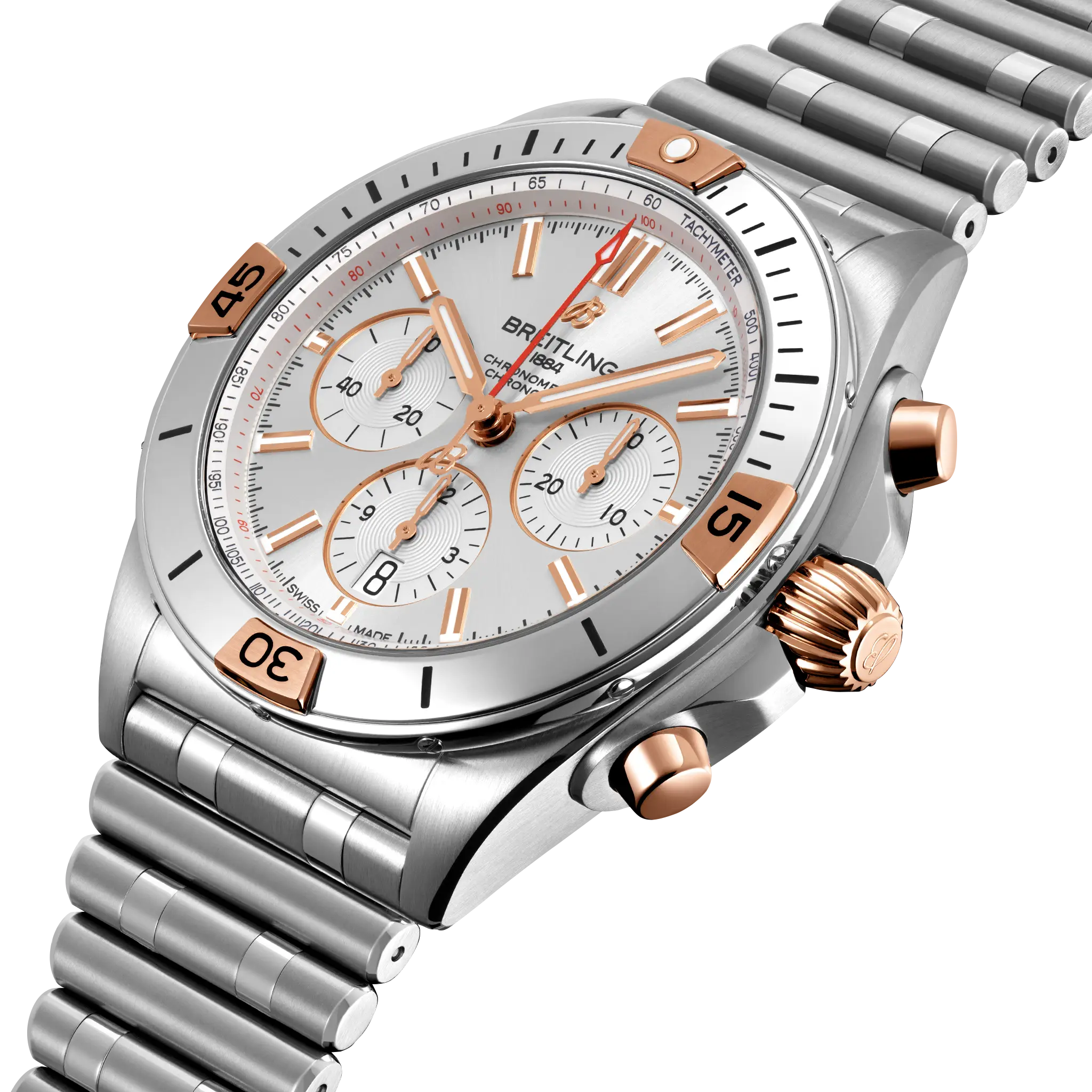 Breitling Chronomat B01 42, Stainless steel & 18k red gold · 42 mm · Cream IB0134101G1A1