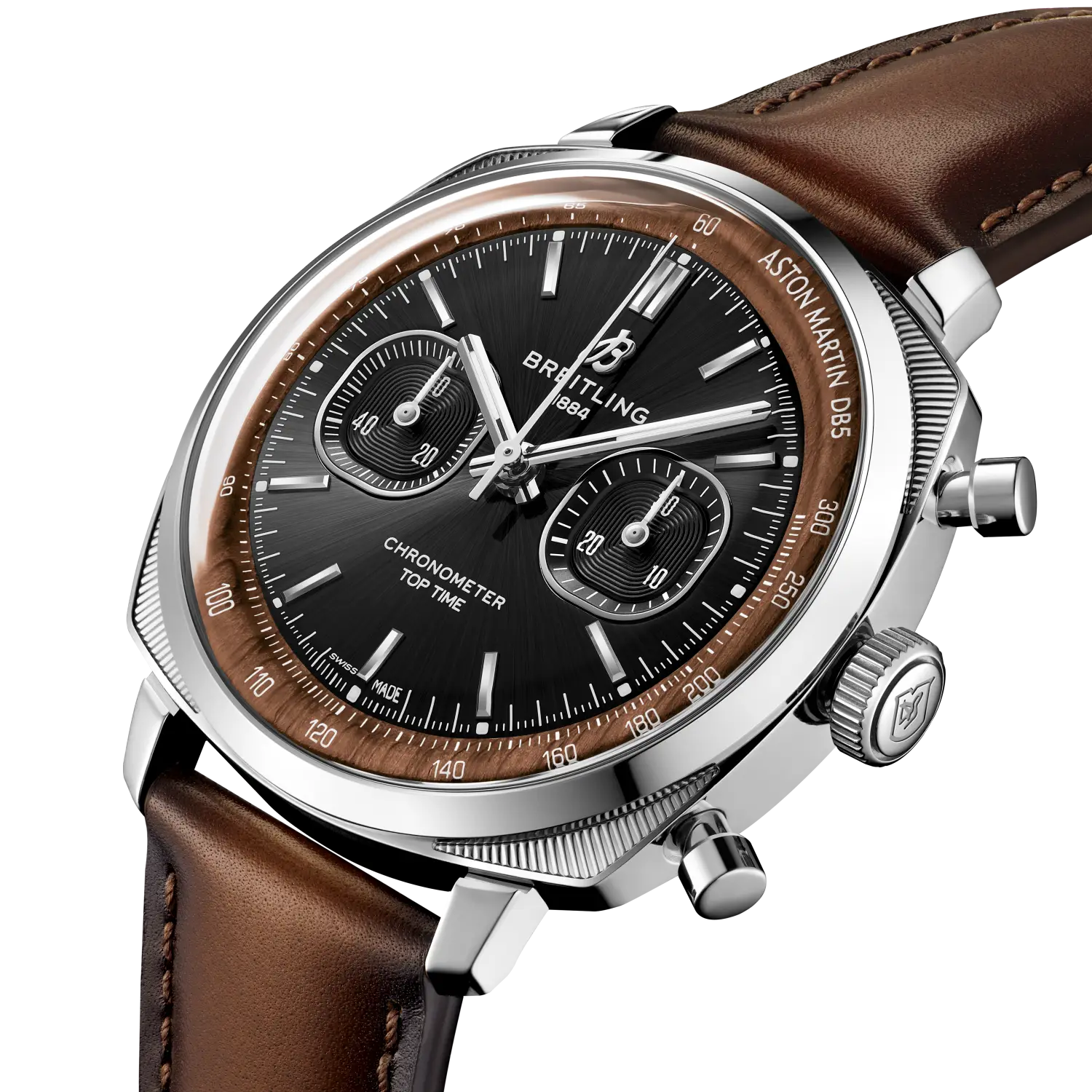 Breitling Top Time B01 Chronograph 41 Tribute to Aston Martin DB5, Stainless steel & platinum · 41 mm · Black PB0178121B1X1