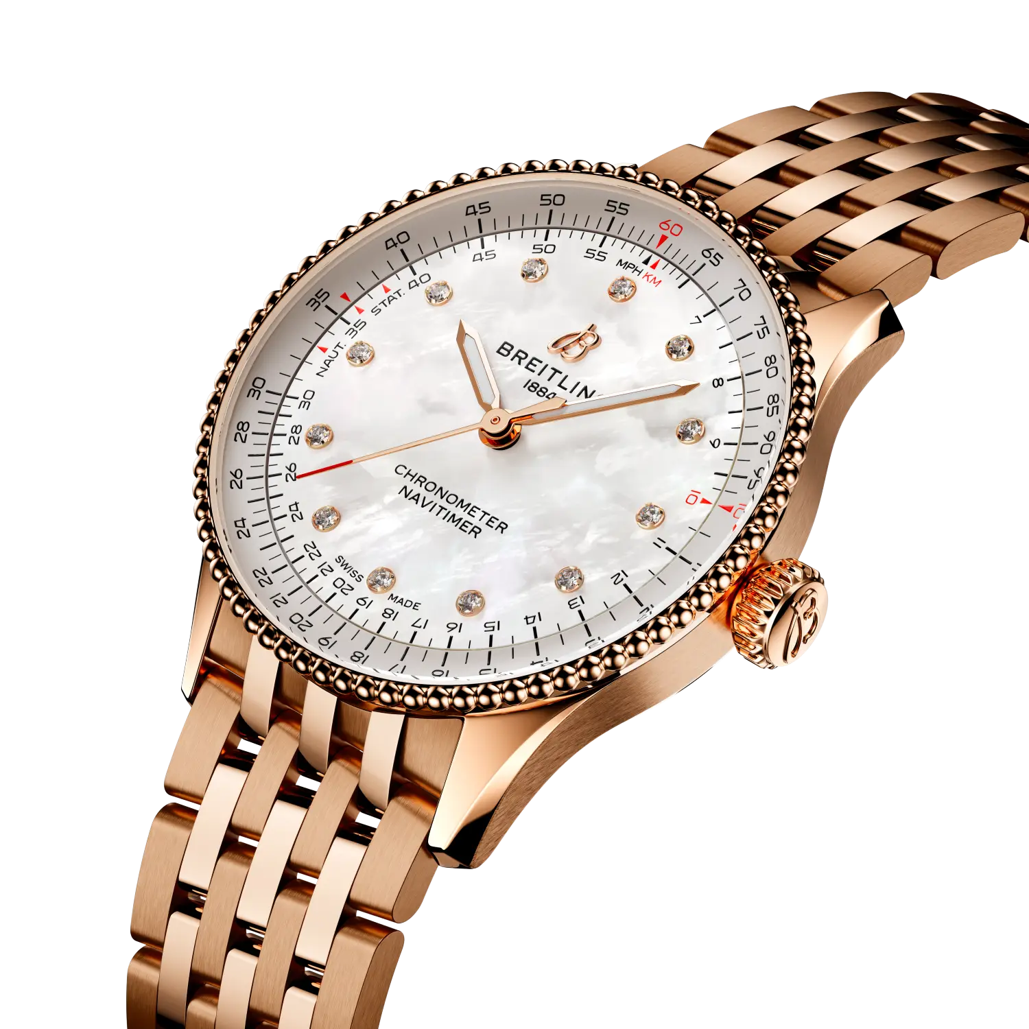 Breitling Navitimer Automatic 36, Small scale traceable 18K red gold · 36 mm · Mother-of-pearl R17327211A1R1