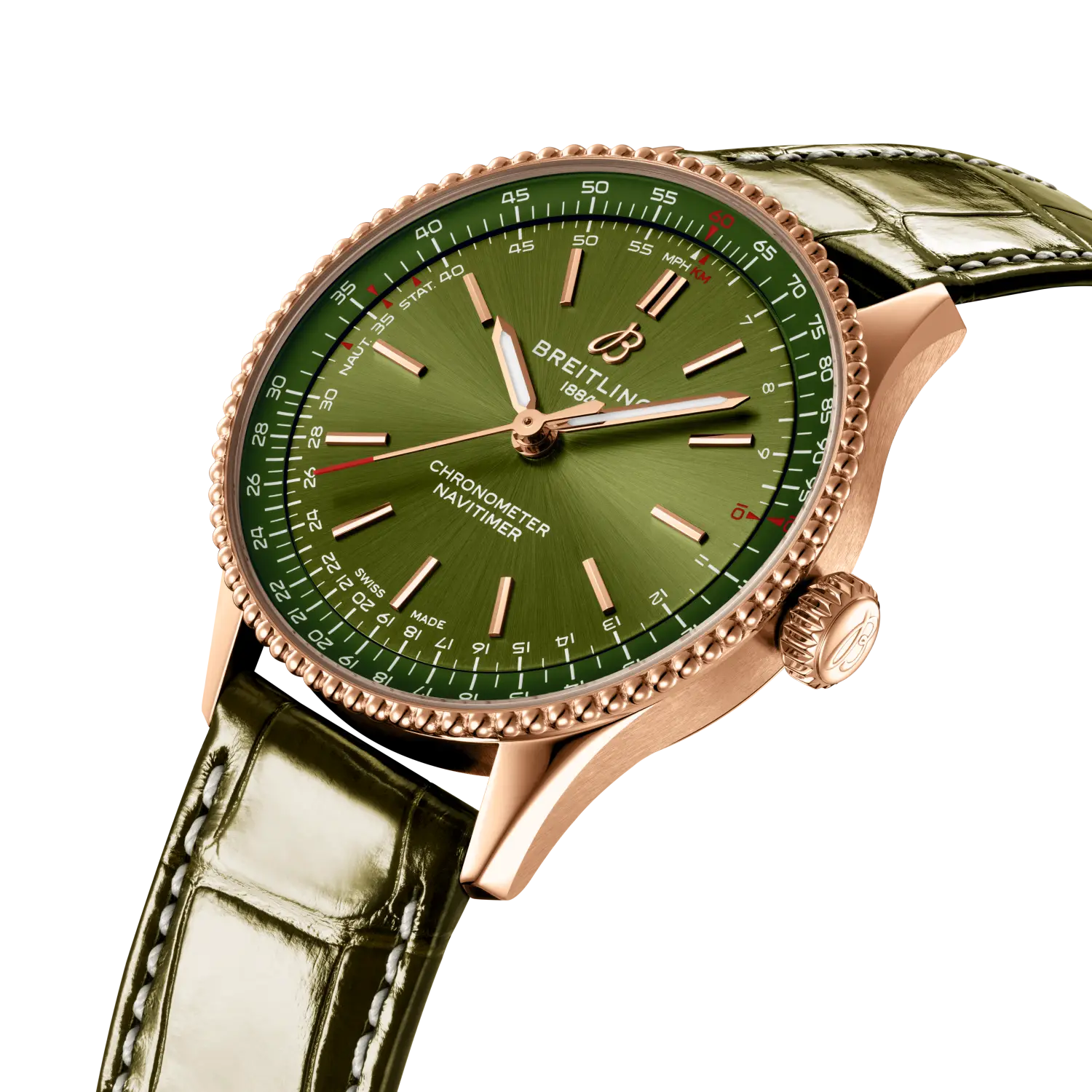 Breitling Navitimer Automatic 36, 18k red gold · 36 mm · Green R17327371L1P1