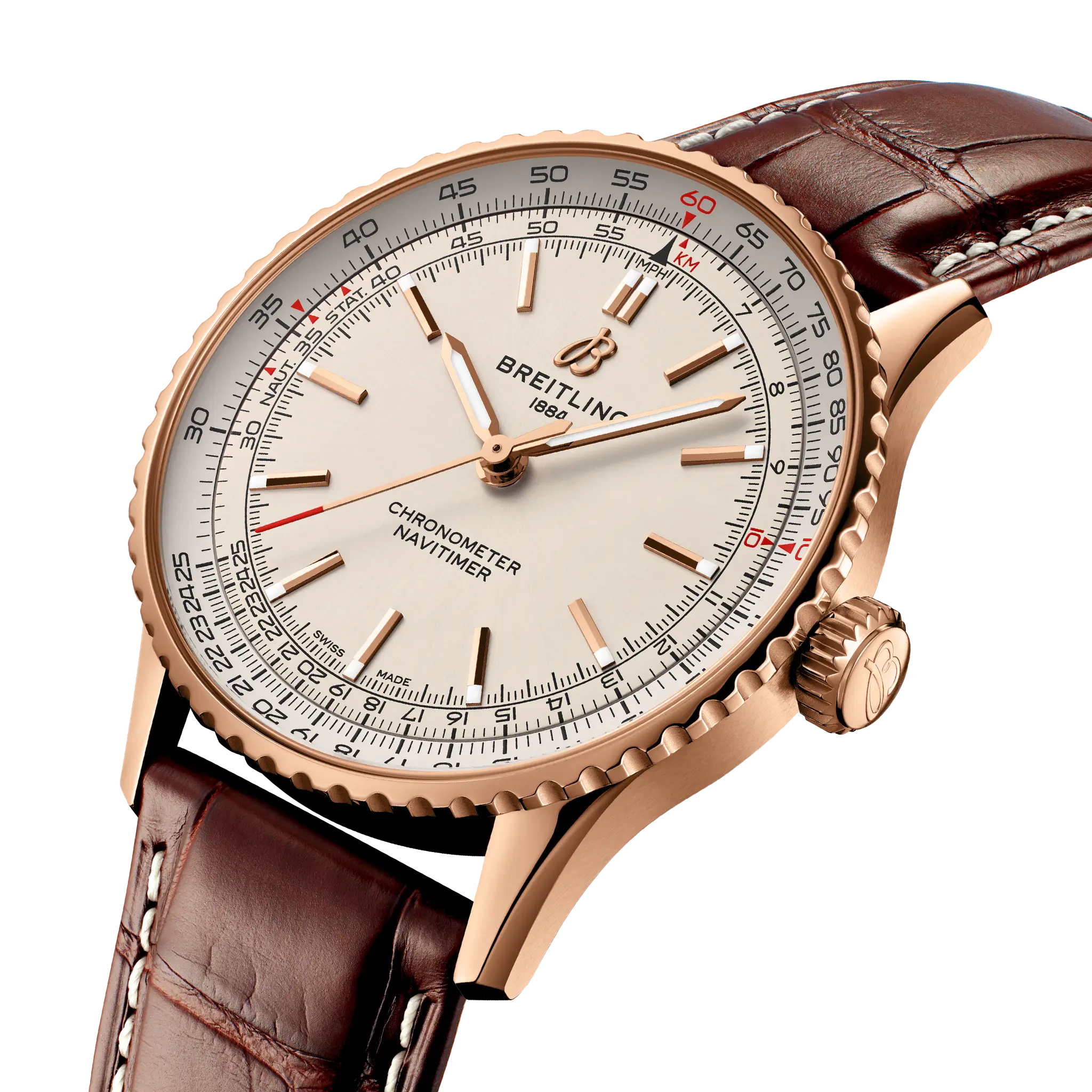 Breitling Navitimer Automatic 41, Small scale traceable 18K red gold · 41 mm · Cream R17329F41G1P1