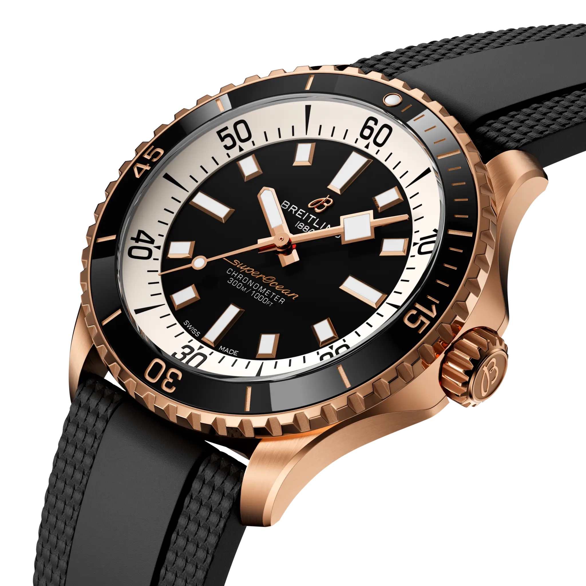 Breitling Superocean Automatic 42, 18k red gold · 42 mm · Black R17375211B1S1