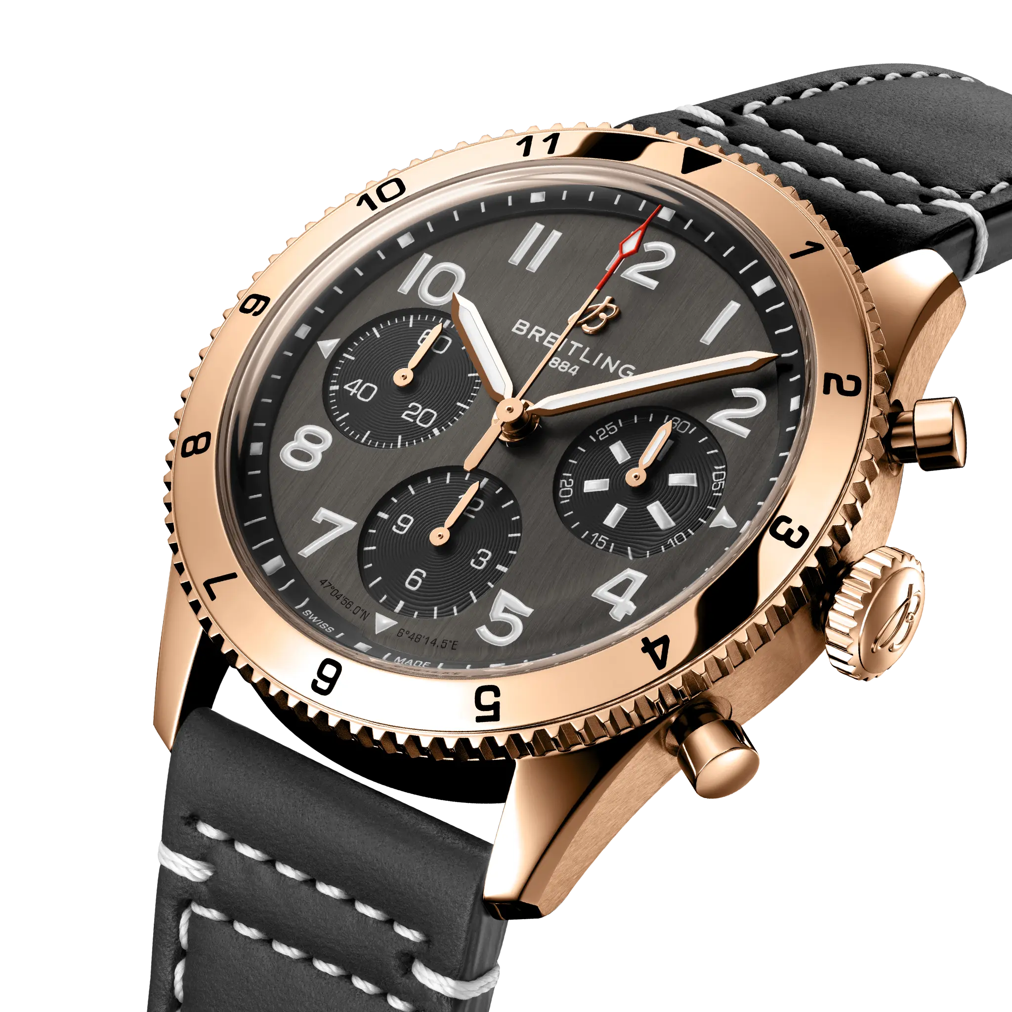 Breitling Classic AVI Chronograph 42 P-51 Mustang, 18k red gold · 42 mm · Black R233801A1B1X1