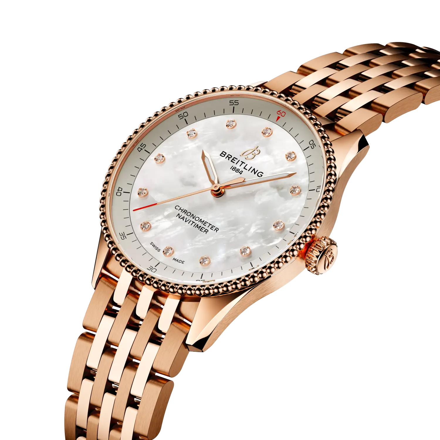 Breitling Navitimer 32, Small scale traceable 18K red gold · 32 mm · Mother-of-pearl R77320E61A1R1