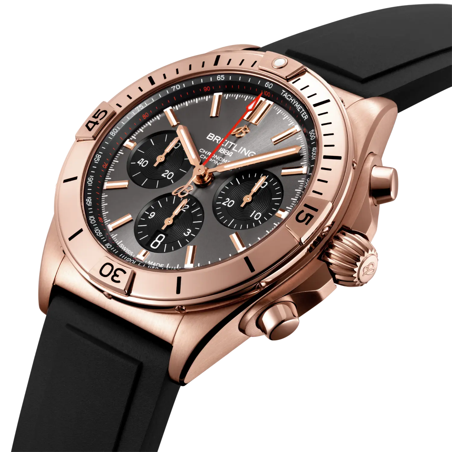Breitling Chronomat B01 42, 18k red gold · 42 mm · Anthracite RB0134101B1S1