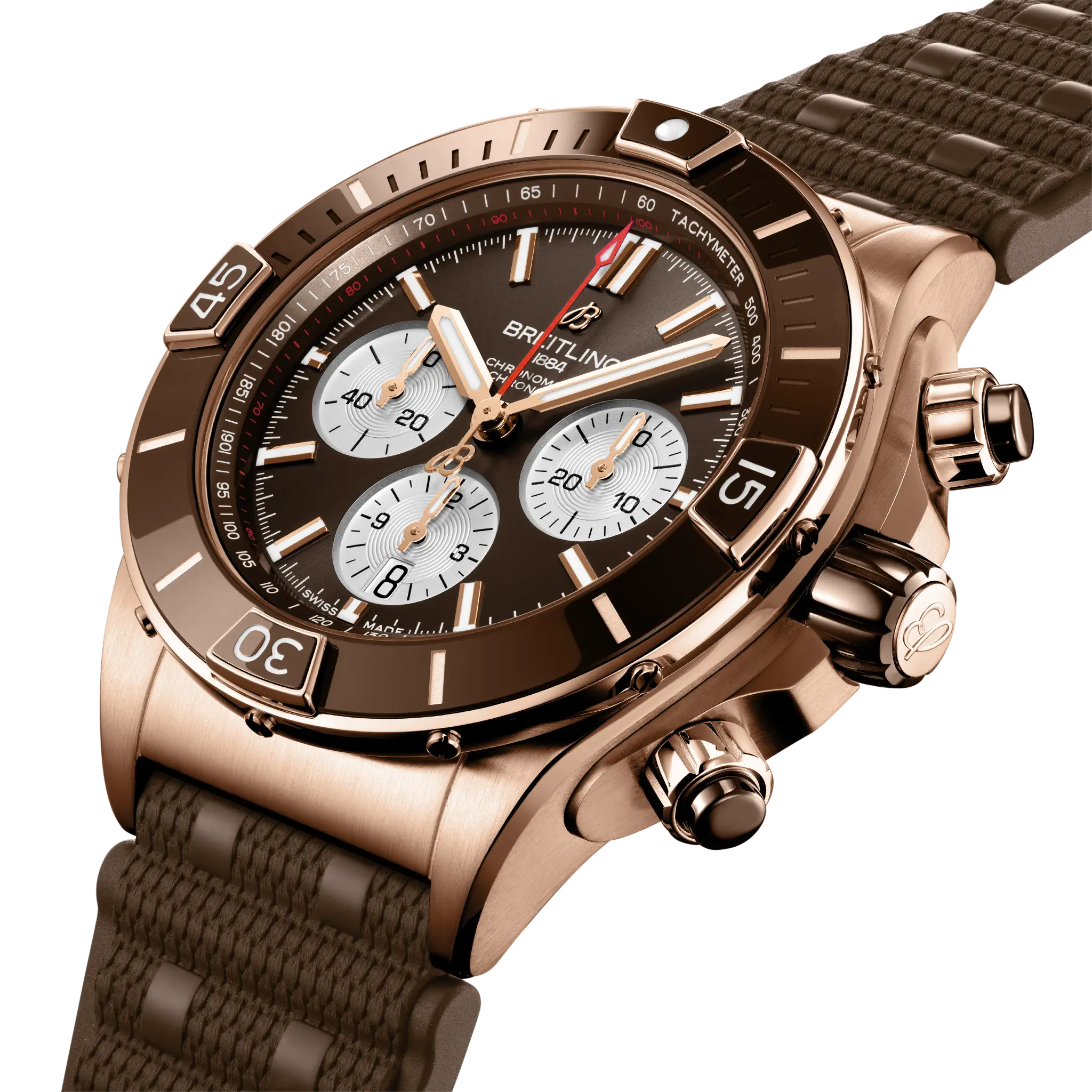 Breitling Super Chronomat B01 44, 18k red gold · 44 mm · Brown RB0136E31Q1S1