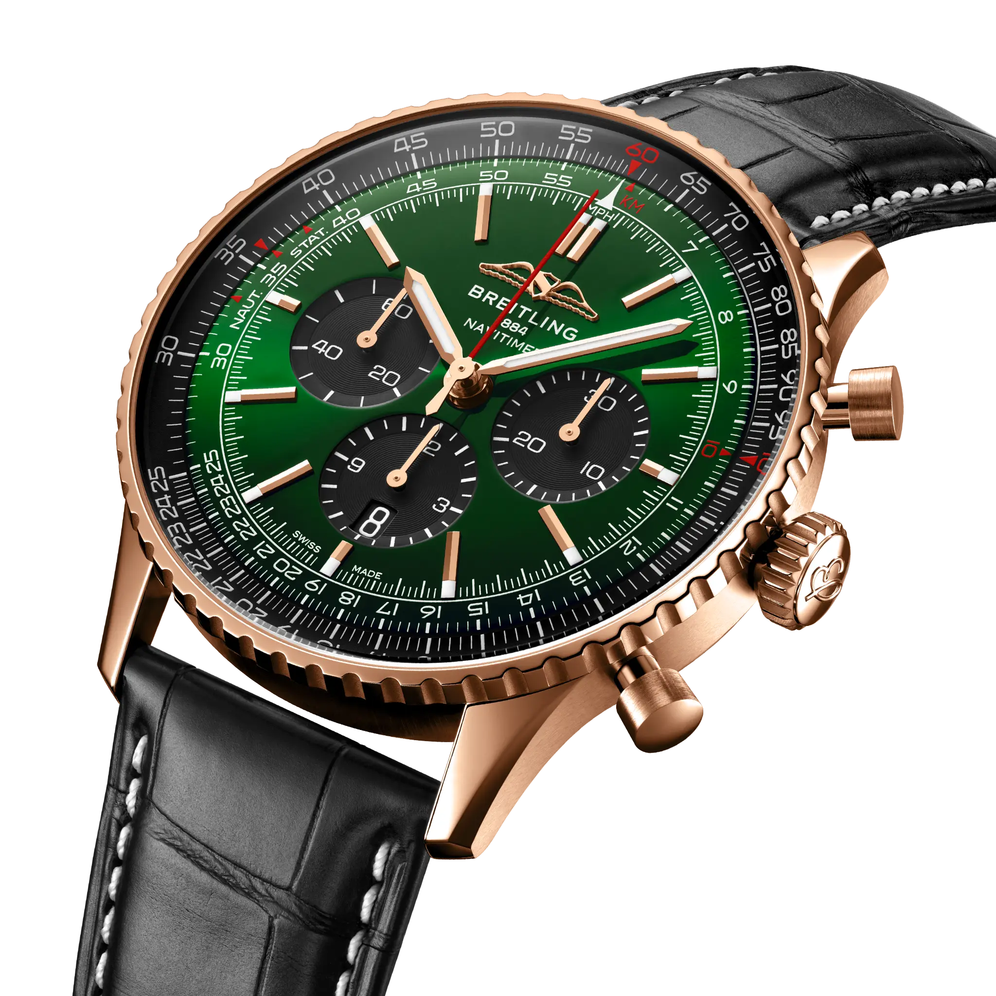 Breitling Navitimer B01 Chronograph 46, 18k red gold · 46 mm · Green RB0137241L1P1