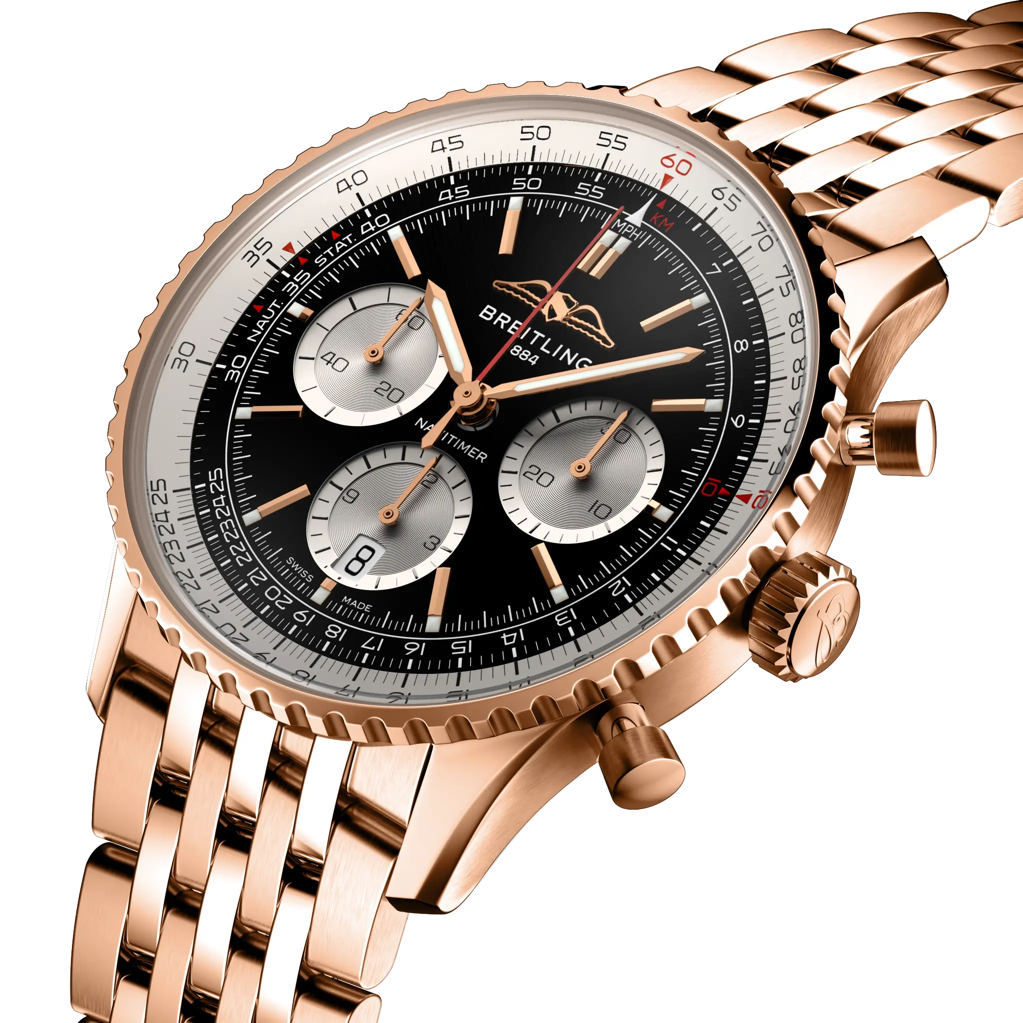 Breitling Navitimer B01 Chronograph 43, 18k red gold · 43 mm · Black RB0138211B1R1