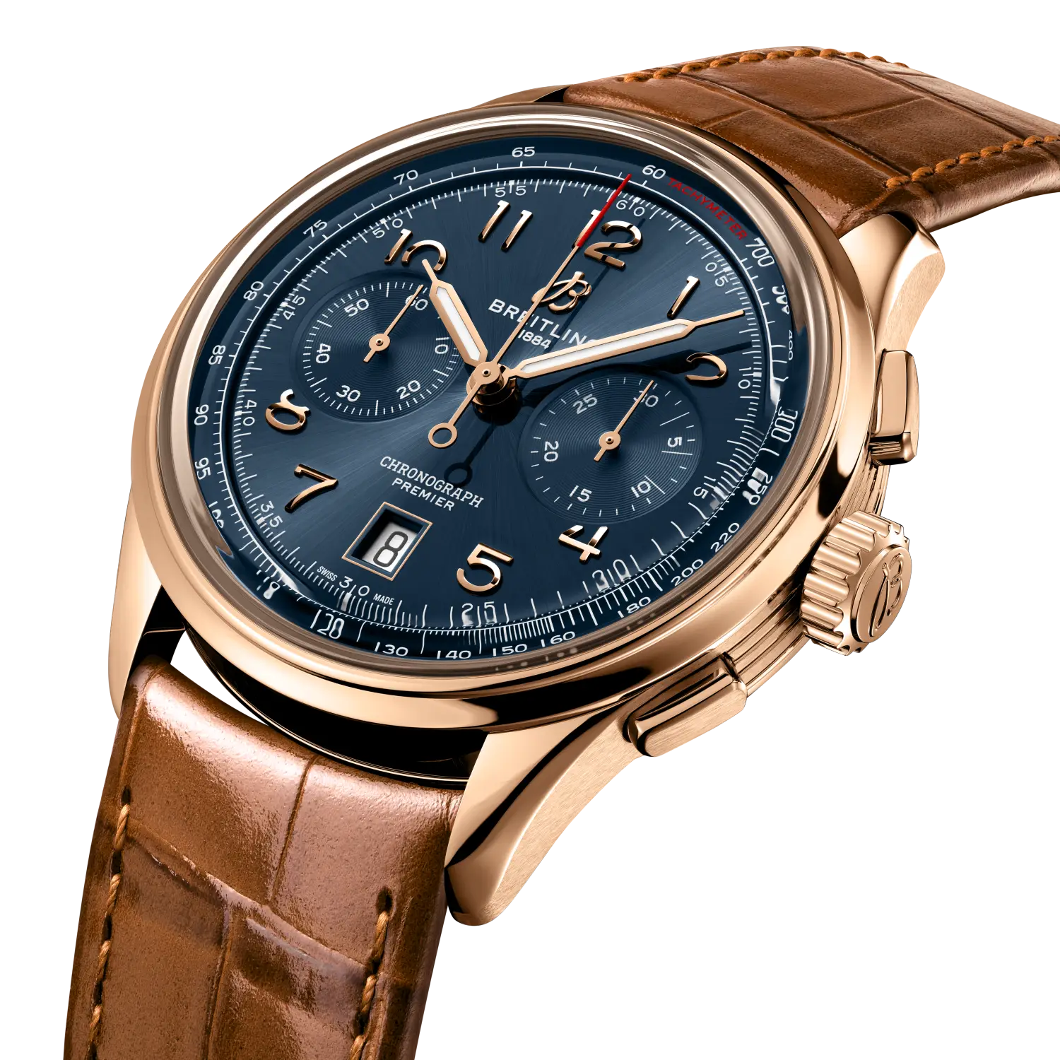 Breitling Premier B01 Chronograph 42, 18k red gold · 42 mm · Blue RB0145171C1P1