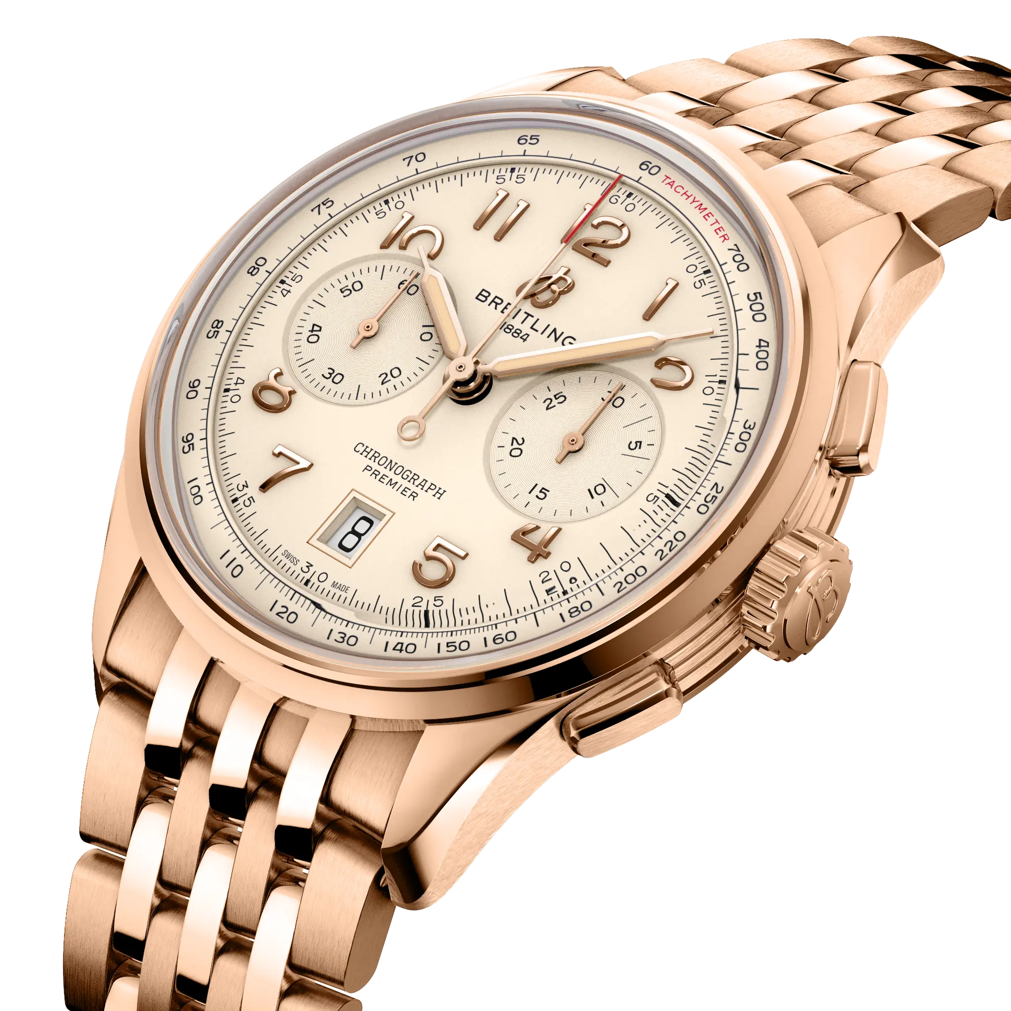 Breitling Premier B01 Chronograph 42, 18k red gold · 42 mm · Cream RB0145371G1R1
