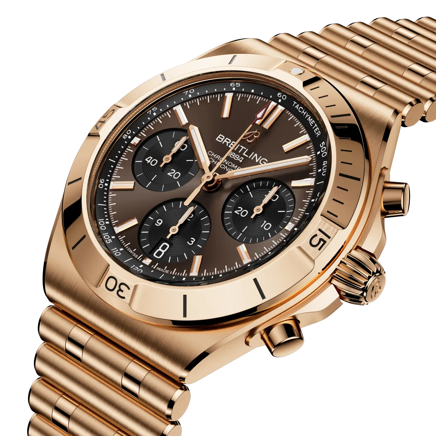 Breitling Chronomat B01 Chronograph 42, 18k red gold · 42 mm · Brown RB0158101Q1R1