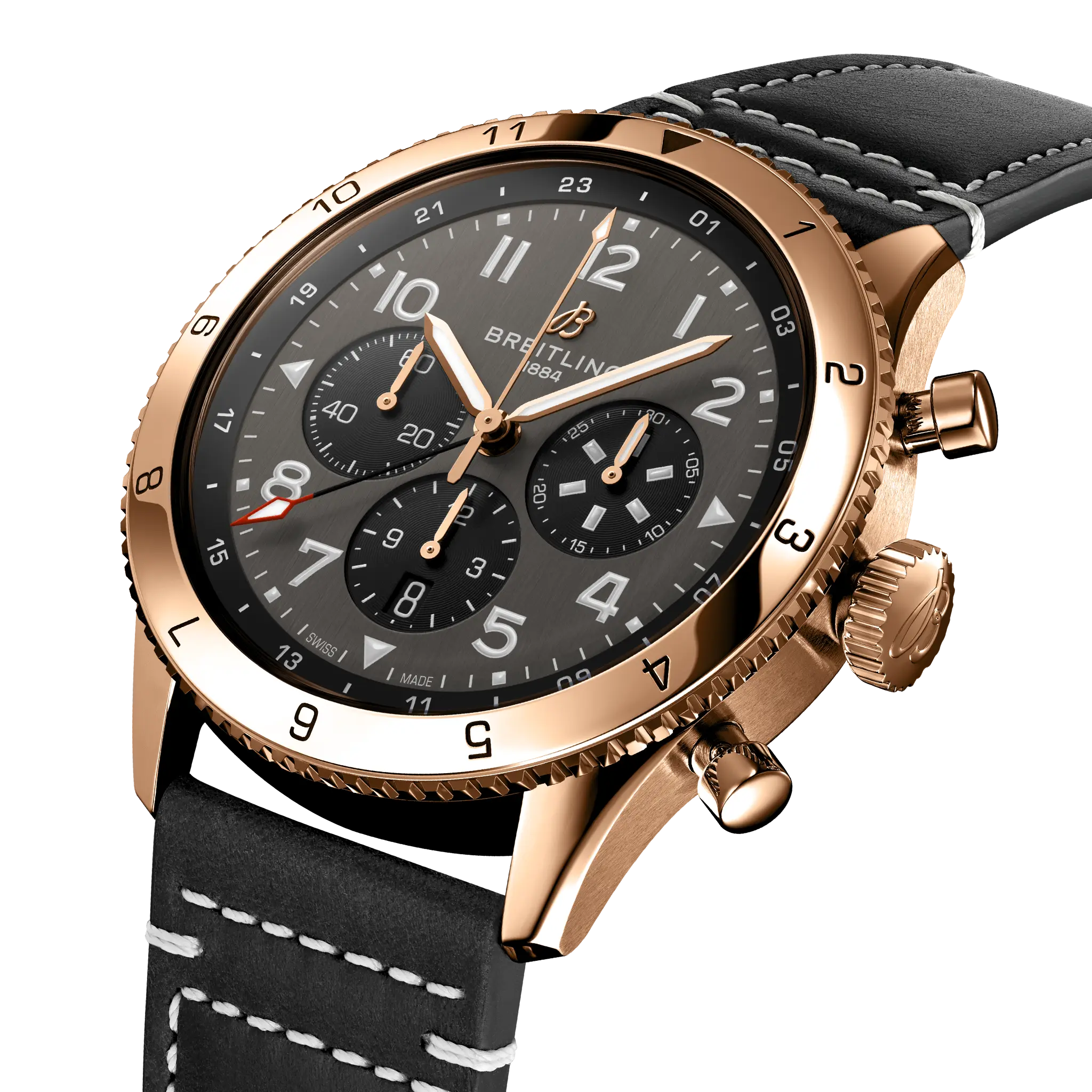 Breitling Super AVI B04 Chronograph GMT 46 P-51 Mustang, 18k red gold · 46 mm · Black RB04451A1B1X1