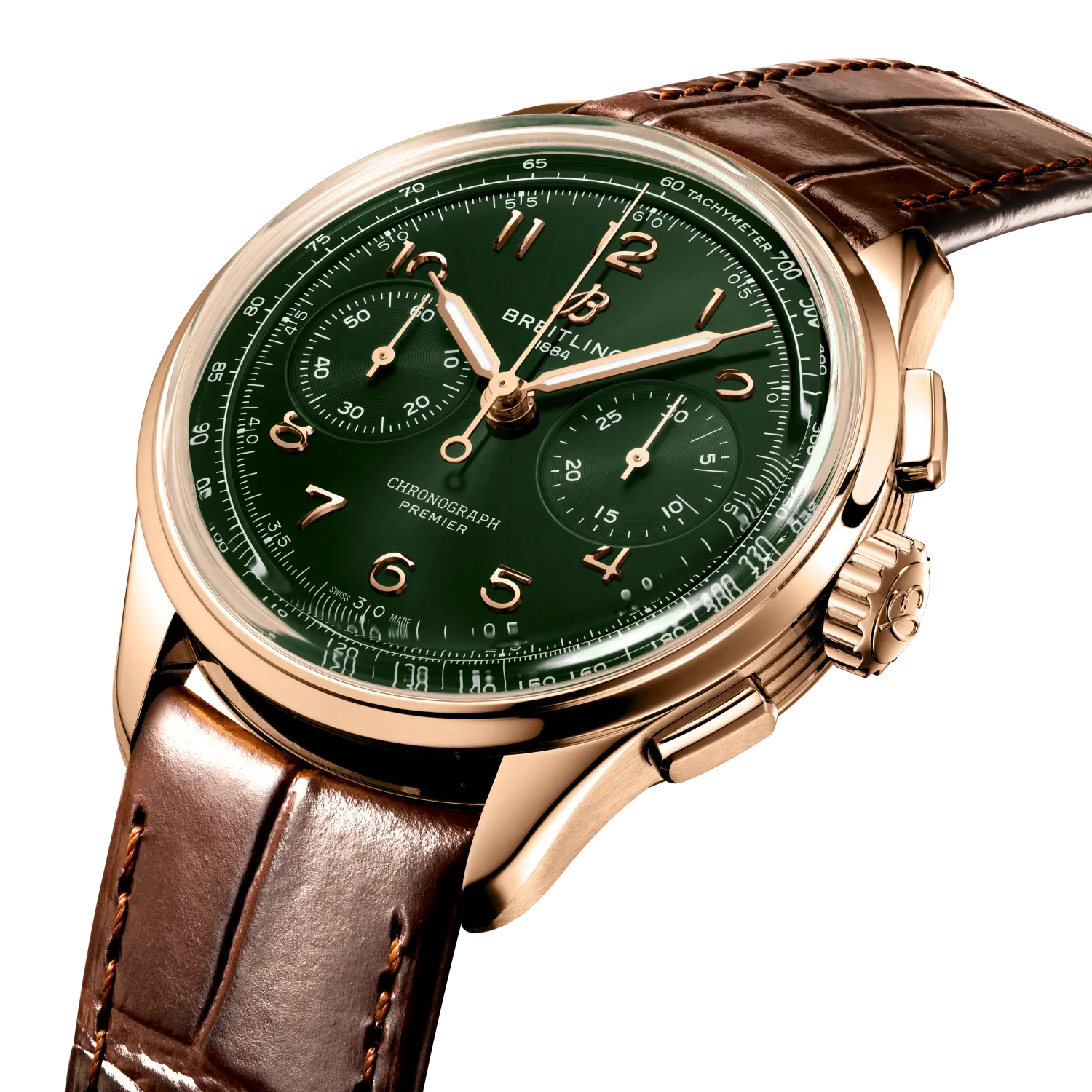 Breitling Premier B09 Chronograph 40, 18k red gold · 40 mm · Green RB0930361L1P1