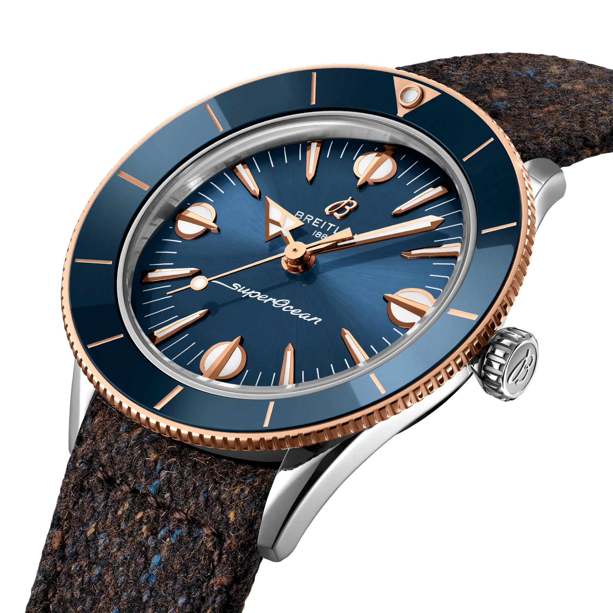 Breitling Superocean Heritage '57 Highlands, Stainless steel & 18k red gold · 38 mm · Blue U10340161C1A1