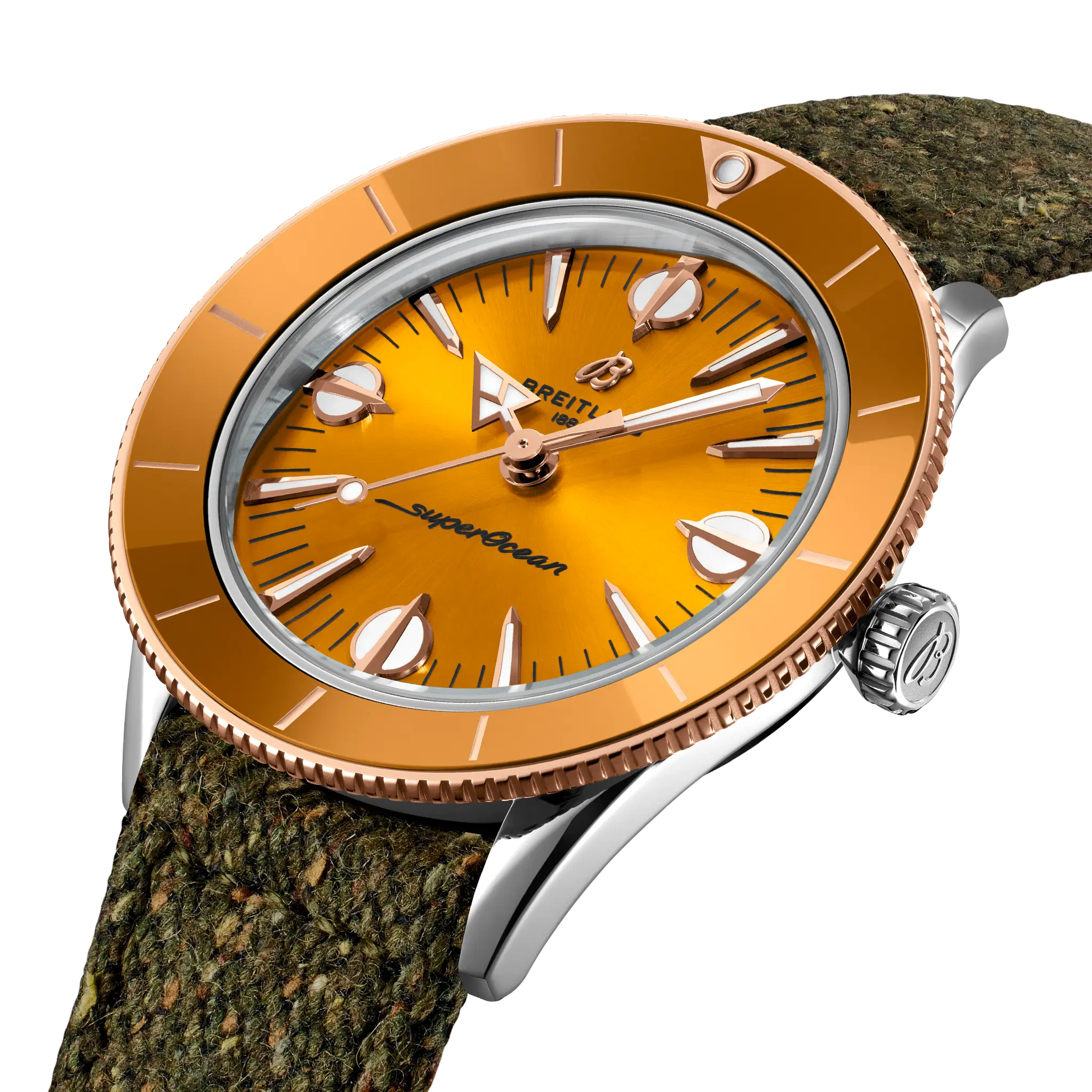 Breitling Superocean Heritage '57 Highlands, Stainless steel & 18k red gold · 38 mm · Mustard U10340281I1A1