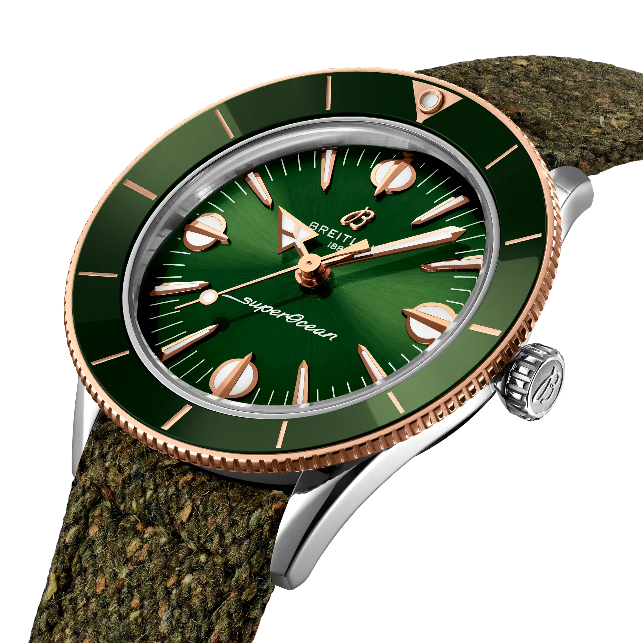 Breitling Superocean Heritage '57 Highlands, Stainless steel & 18k red gold · 38 mm · Green U10340361L1A1