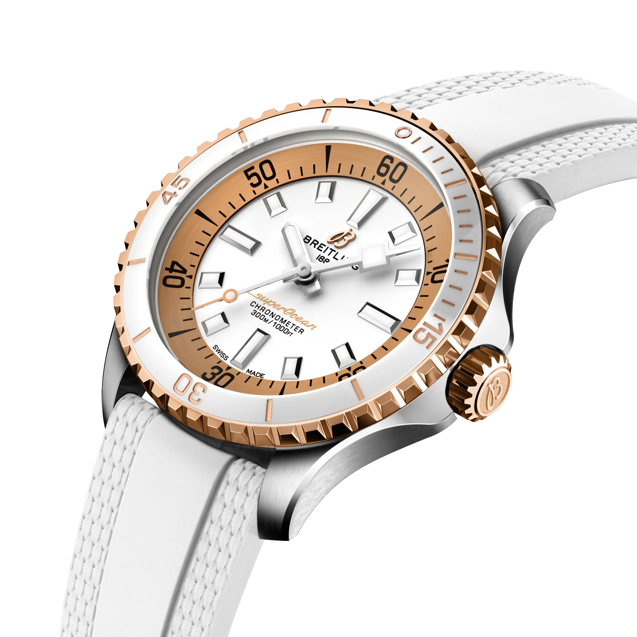Breitling Superocean Automatic 36, Stainless steel & 18k red gold · 36 mm · White U173771A1A1S1