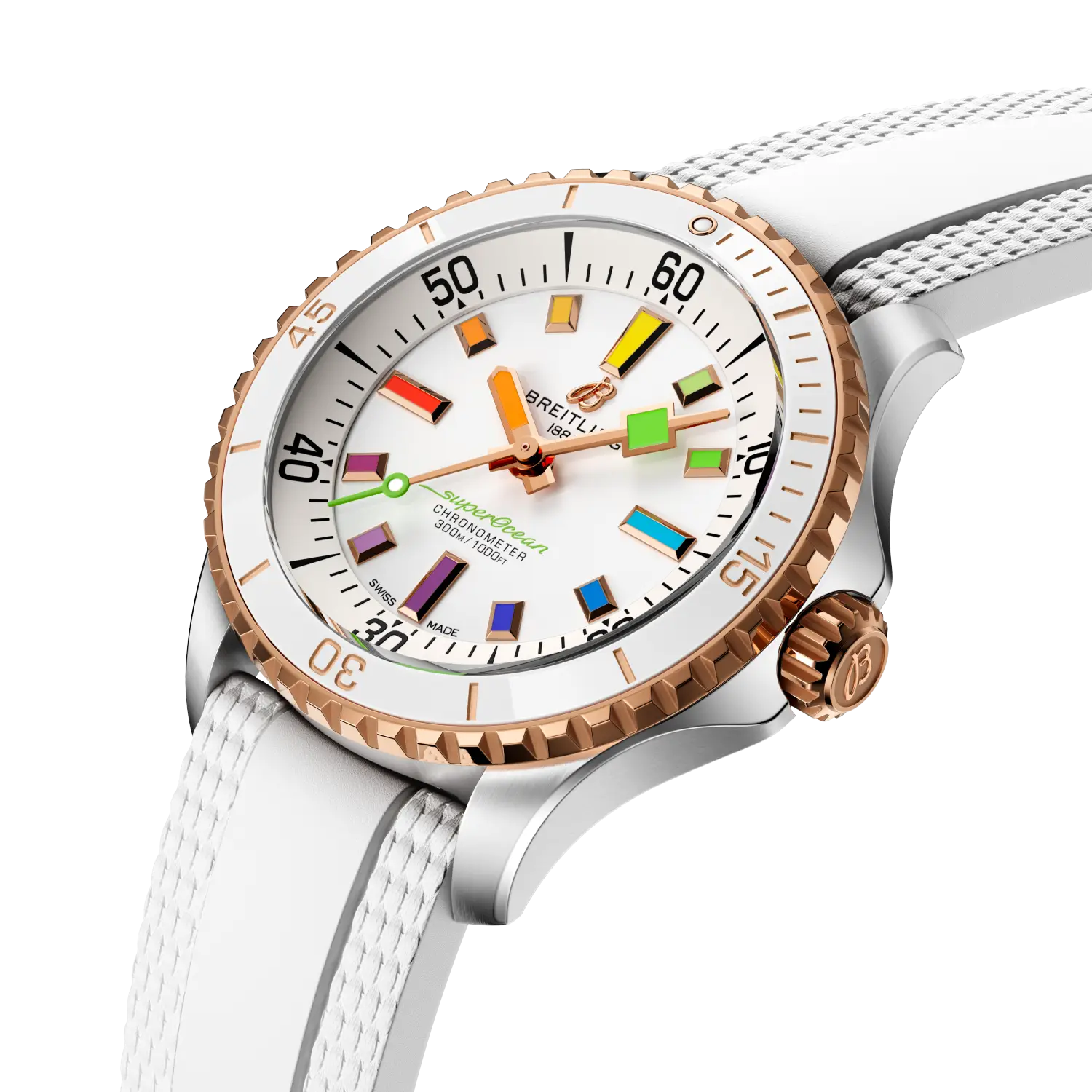 Breitling Superocean Automatic 36, Stainless steel & 18k red gold · 36 mm · White U17377211A1S1