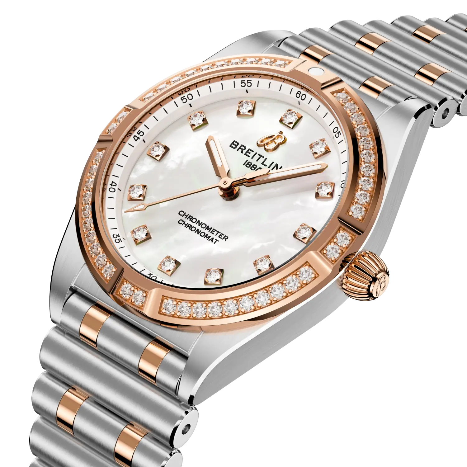 Breitling Chronomat 28, Stainless steel & 18k red gold · 28 mm · Mother-of-pearl U72310531A1U1