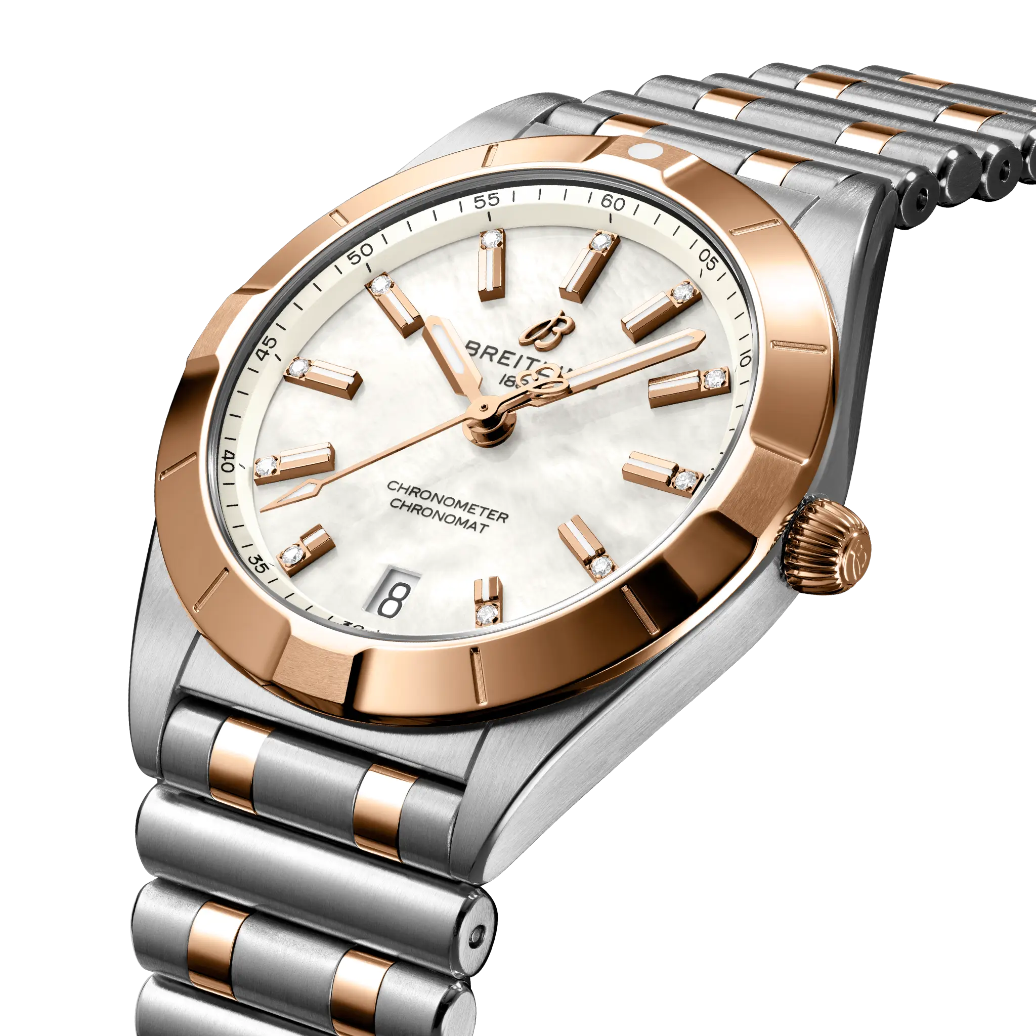 Breitling Chronomat 32, Stainless steel & 18k red gold · 32 mm · Mother-of-pearl U77310101A2U1