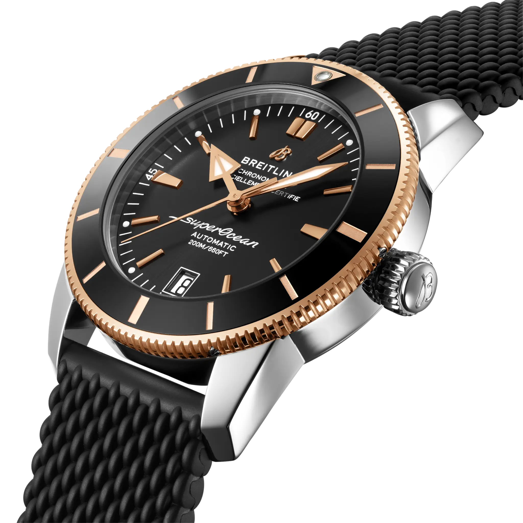 Breitling Superocean Heritage B20 Automatic 42, Stainless steel & 18k red gold · 42 mm · Black UB2010121B1S1