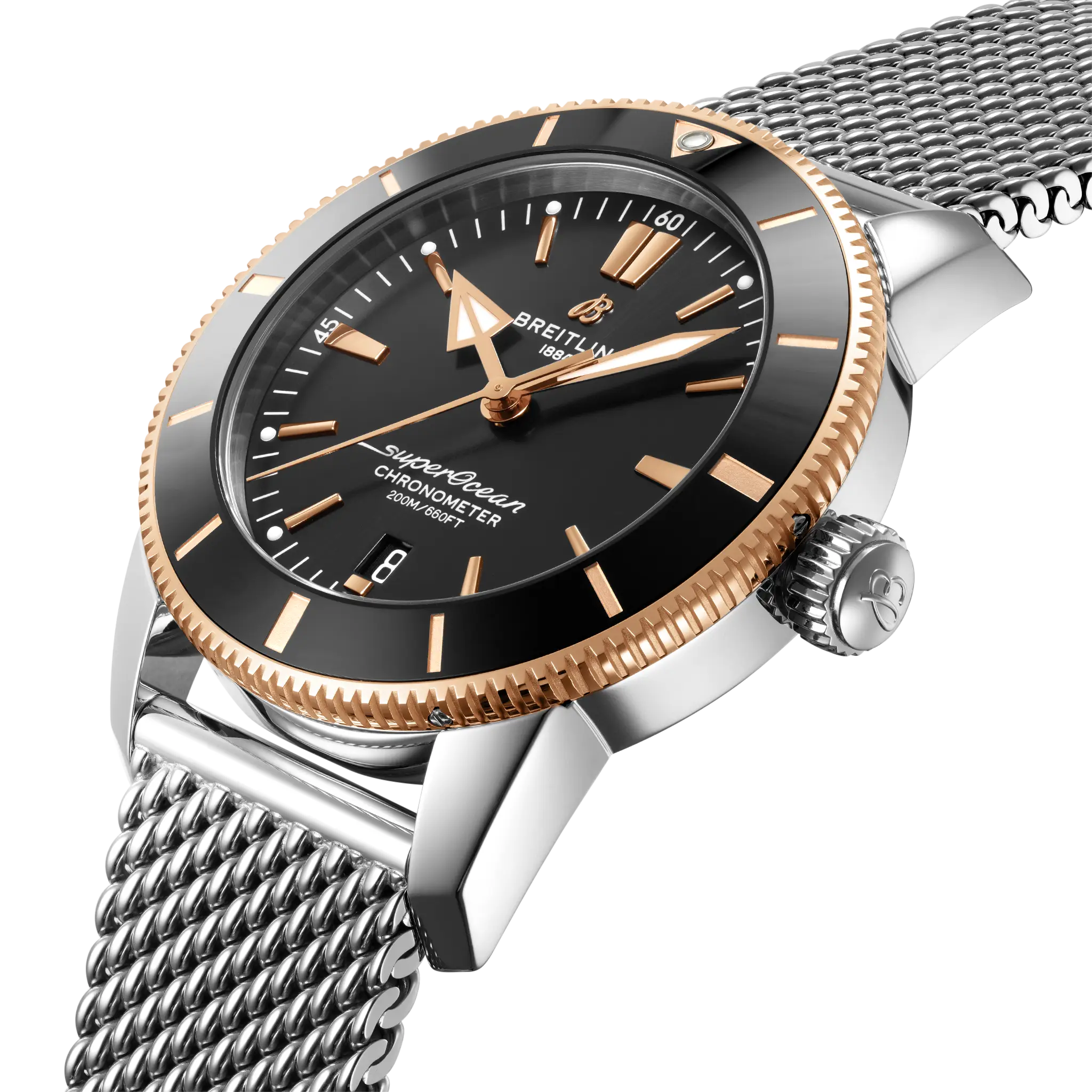 Breitling Superocean Heritage B20 Automatic 44, Stainless steel & 18k red gold · 44 mm · Black UB2030121B1A1