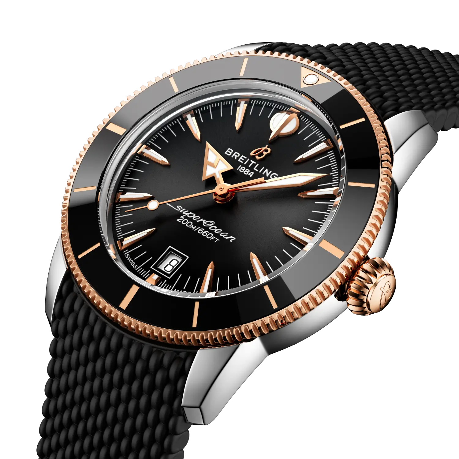 Breitling Superocean Heritage B31 Automatic 42, Stainless steel & 18k red gold · 42 mm · Black UB3111241B1S1